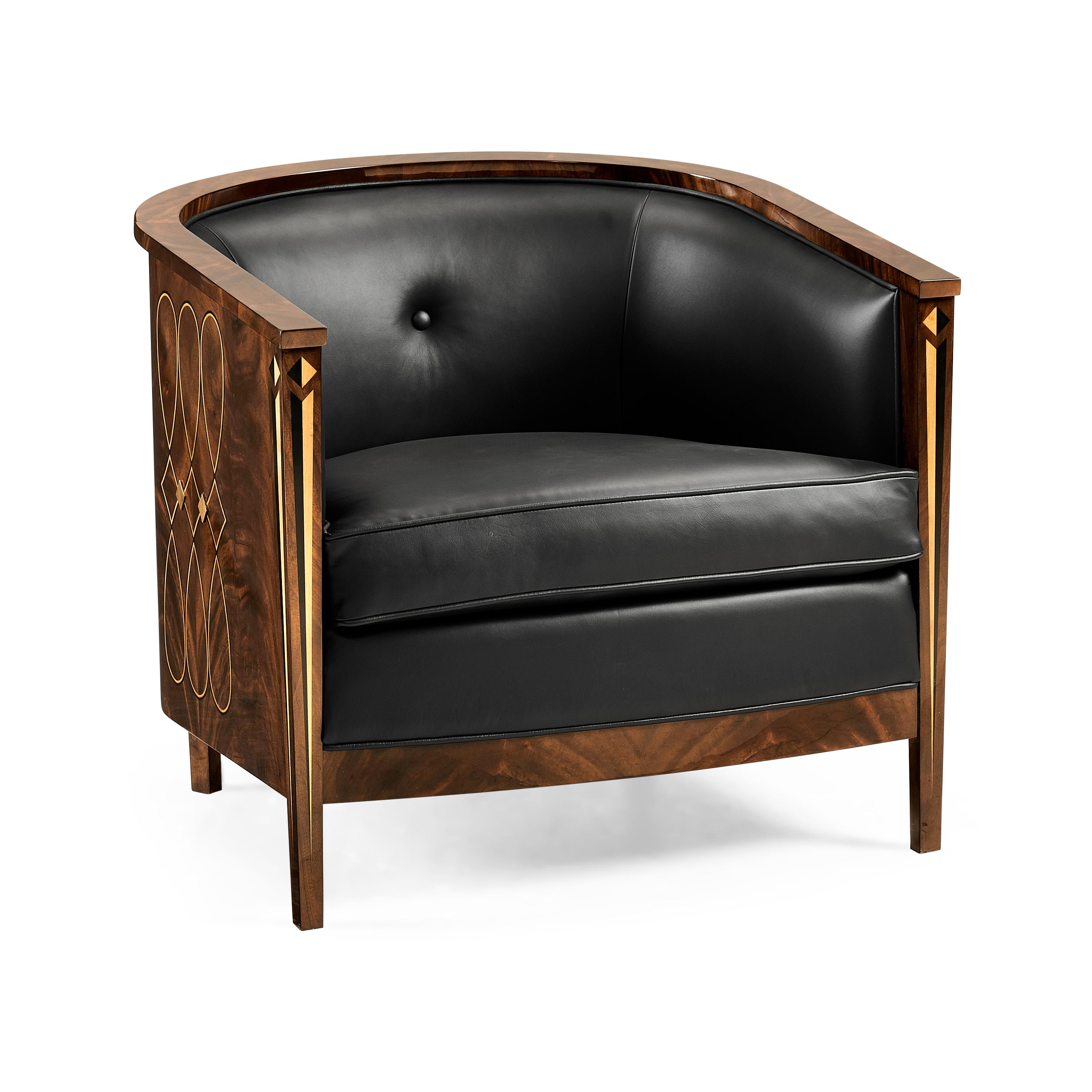 Jonathan Charles Jc Traditional Brown Leather Accent Chair
