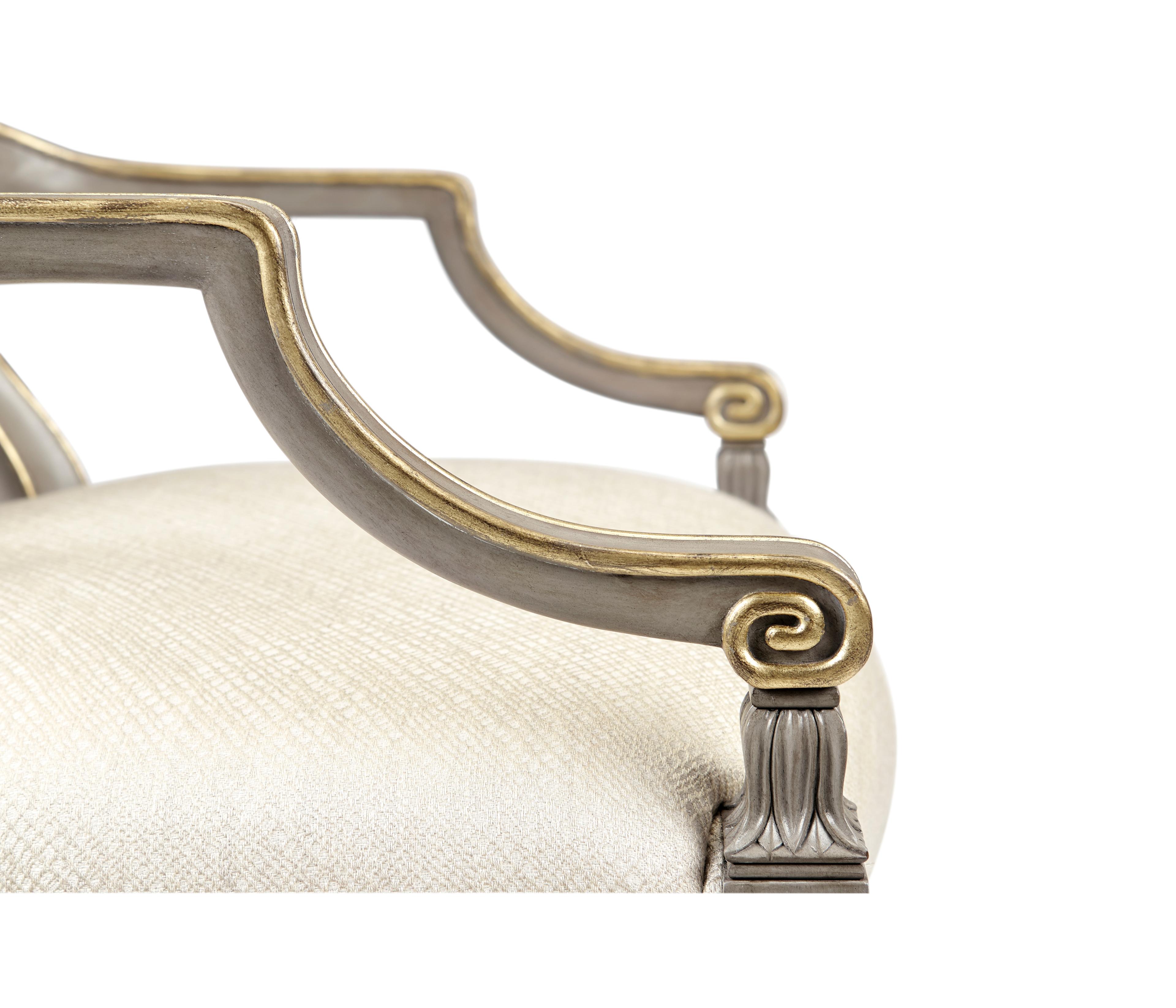 Jonathan Charles Buckingham Gray Upholstered Arm Dining Chair