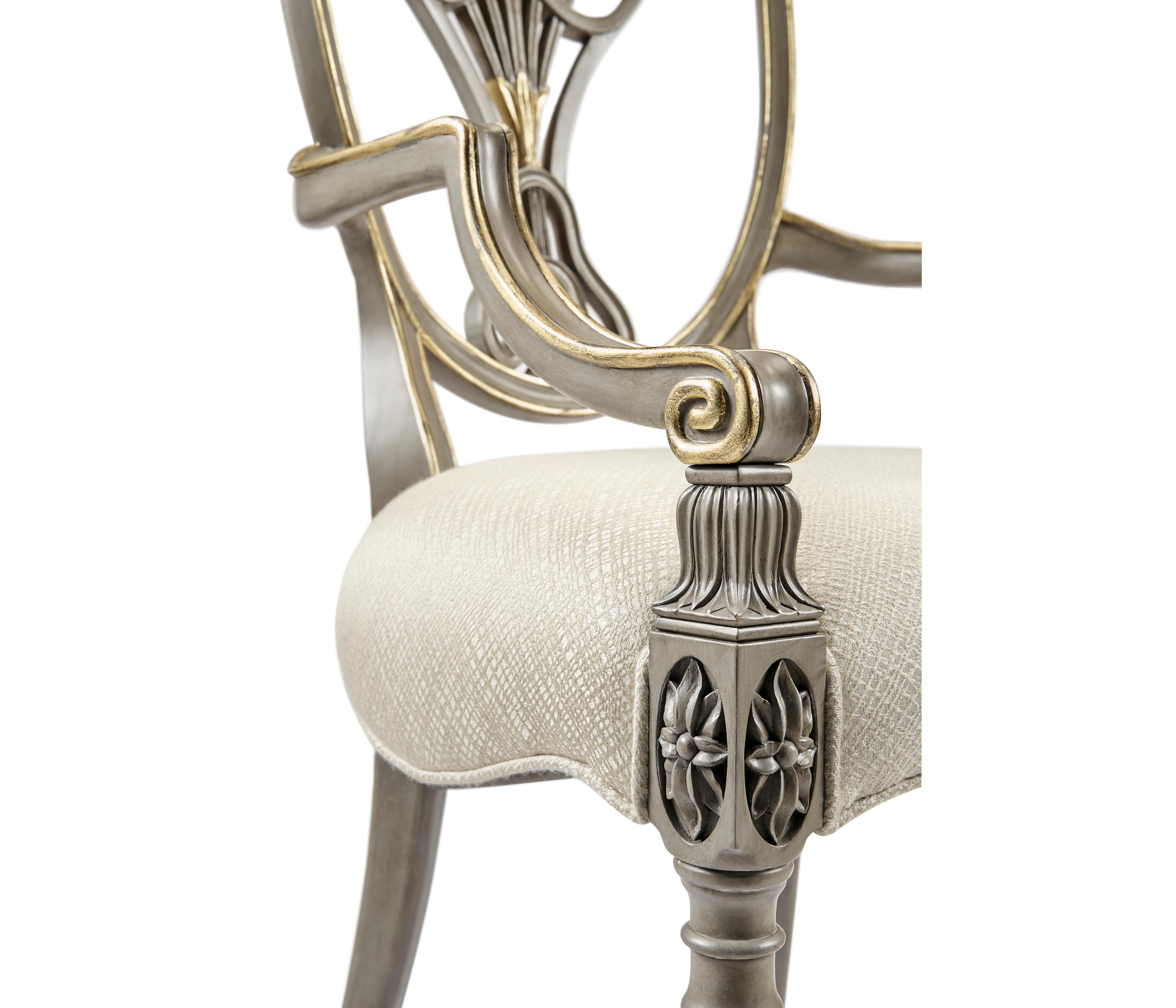 Jonathan Charles Buckingham Gray Upholstered Arm Dining Chair