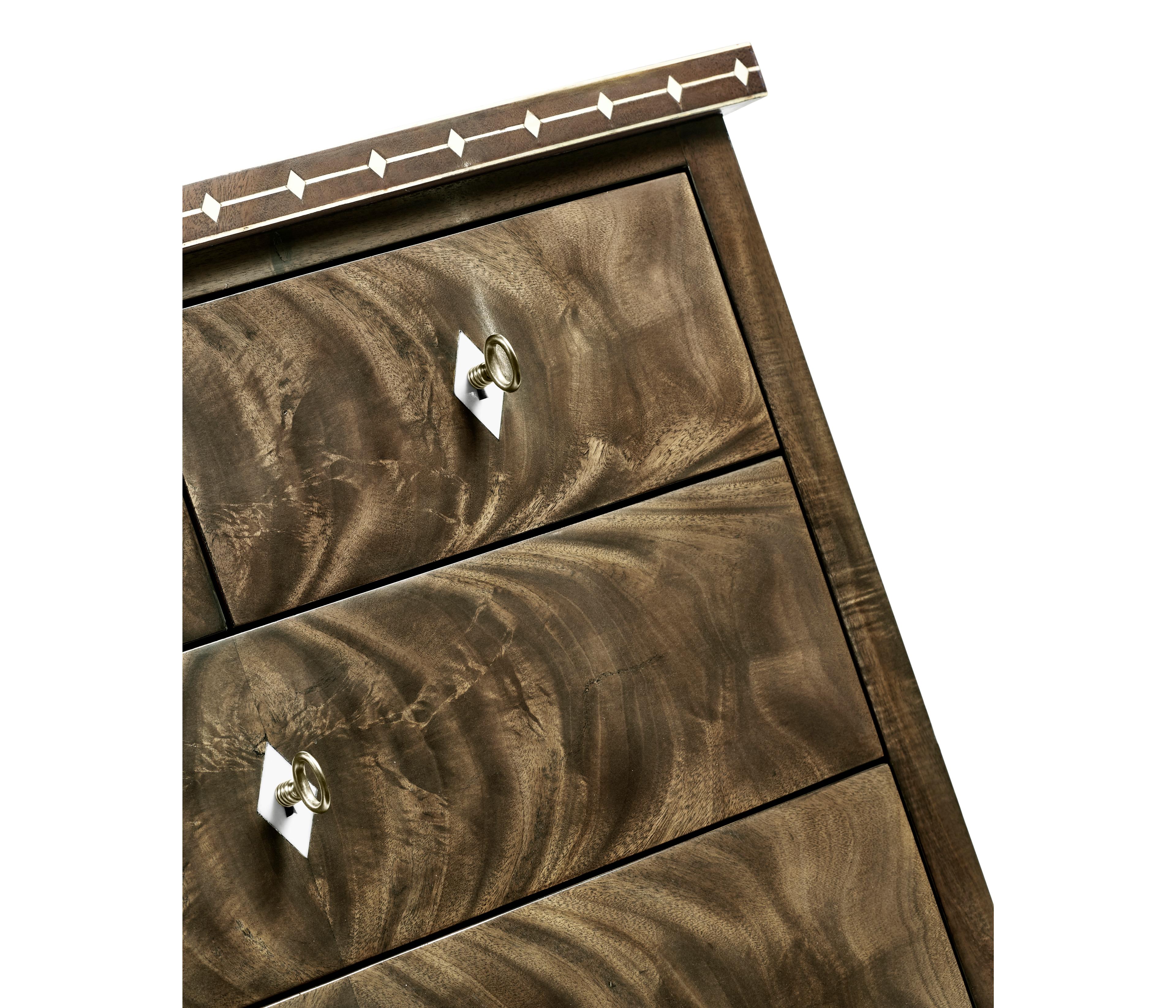 Jonathan Charles Buckingham Brown Mahogany Wood Chest Nightstand