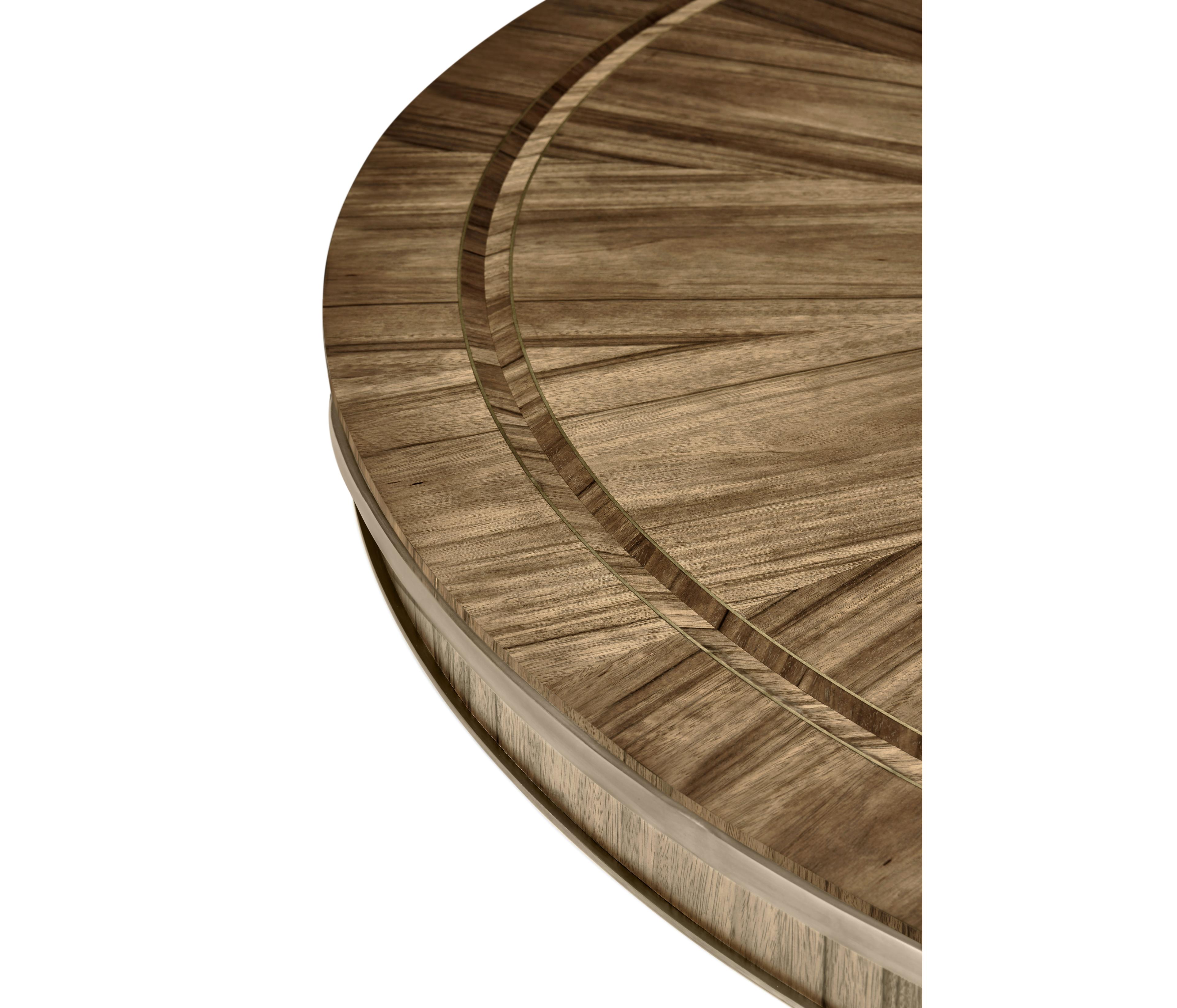 Jonathan Charles Hamilton Round Wood Amber Matte Dining Table