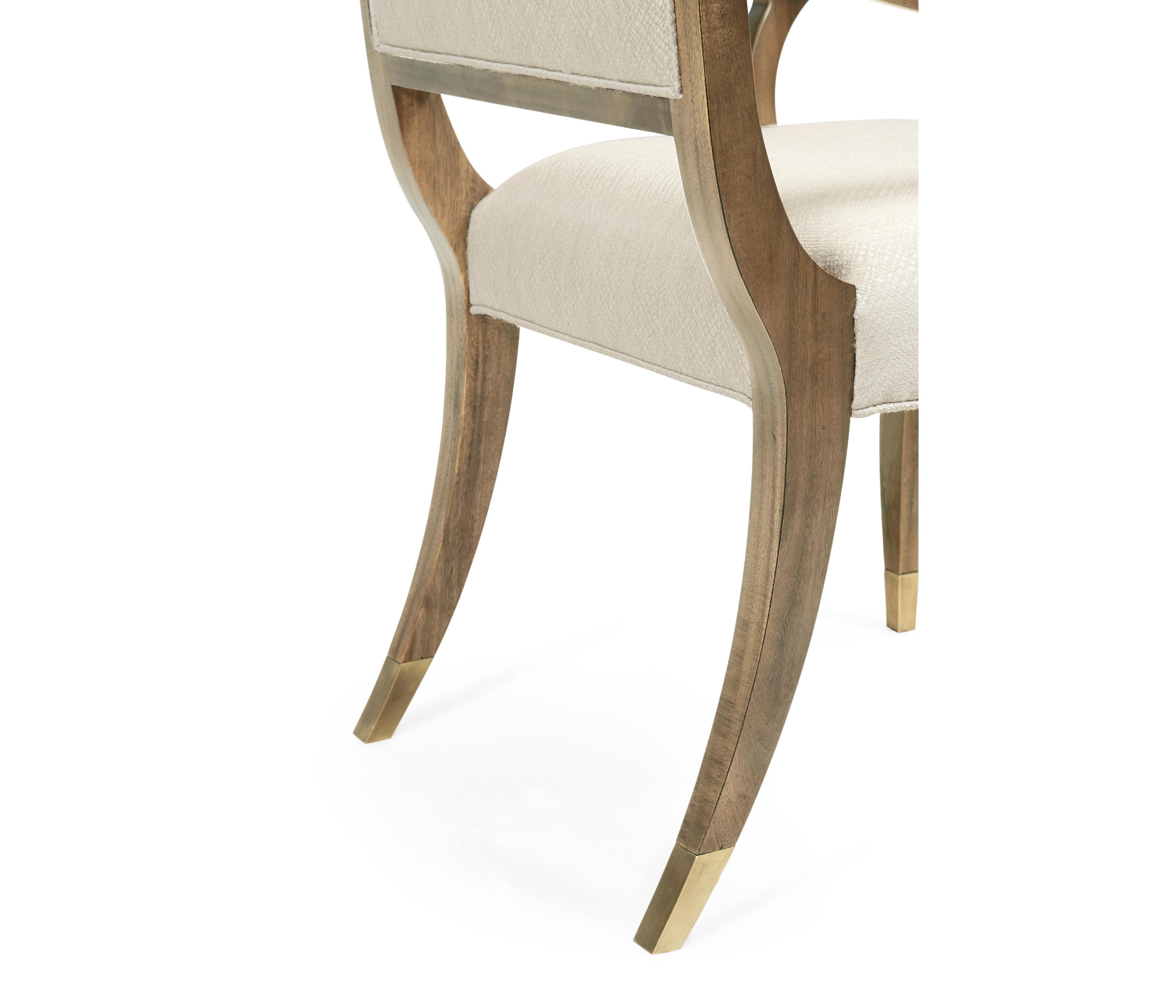 Jonathan Charles Hamilton Brown Upholstered Arm Dining Chair