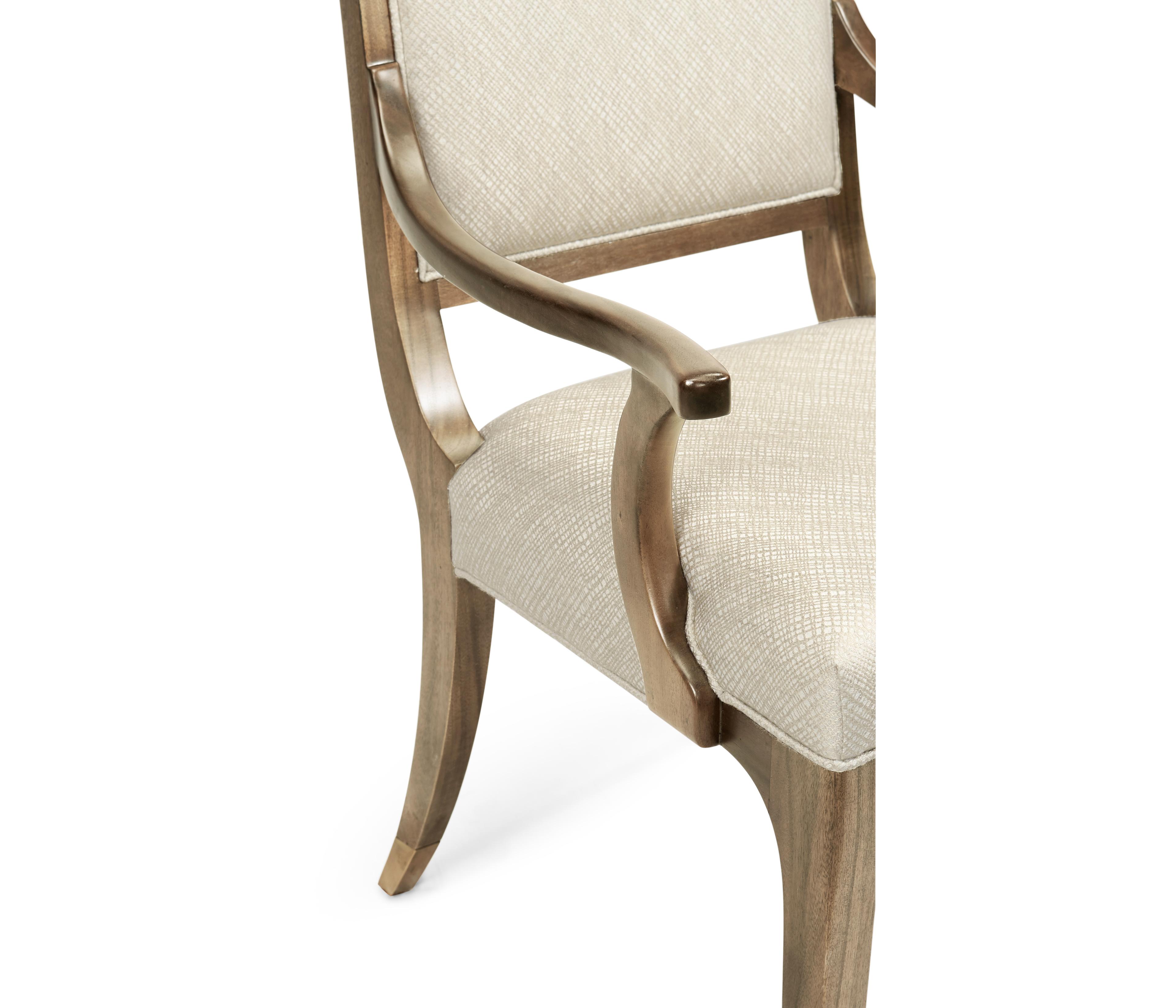 Jonathan Charles Hamilton Brown Upholstered Arm Dining Chair