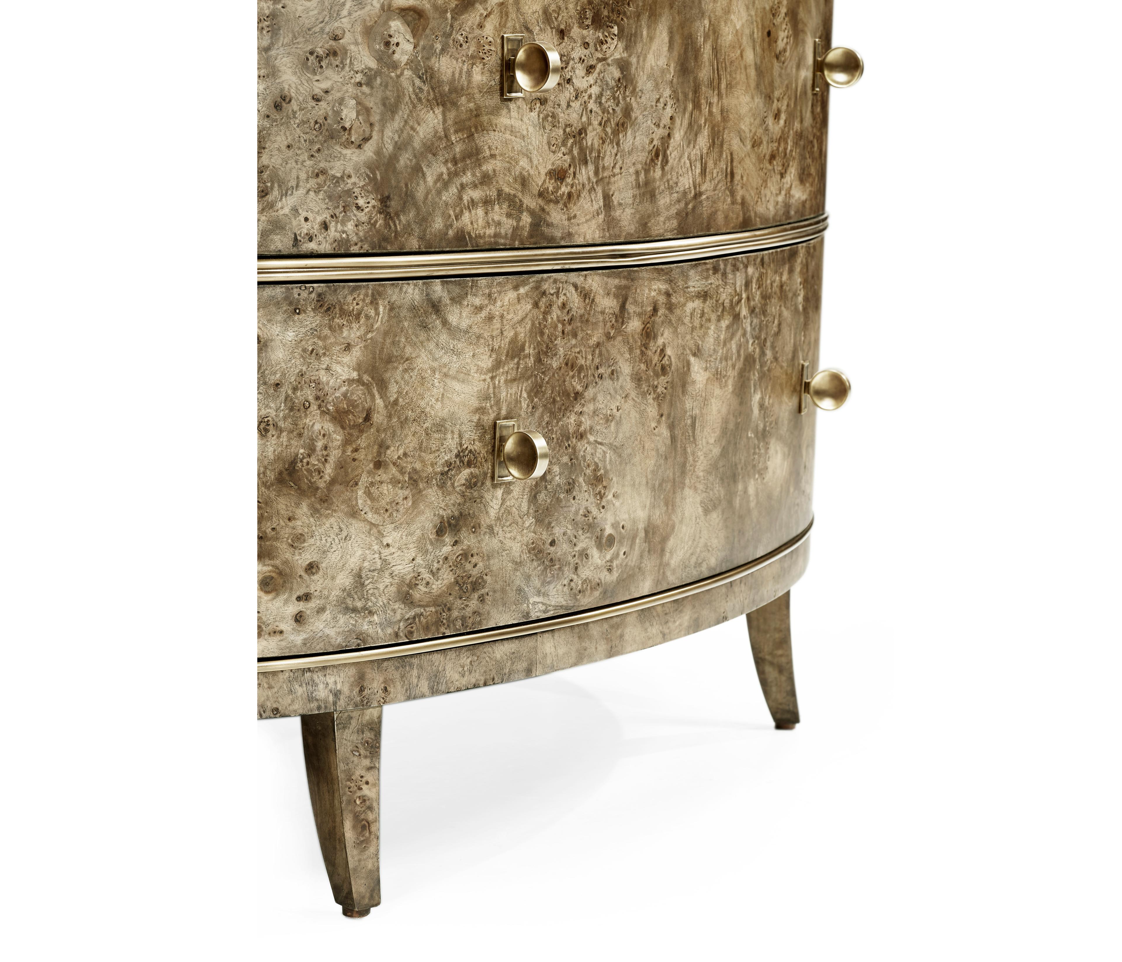 Jonathan Charles Reimagined Golden Amber Burr Solid Wood Accent Chest