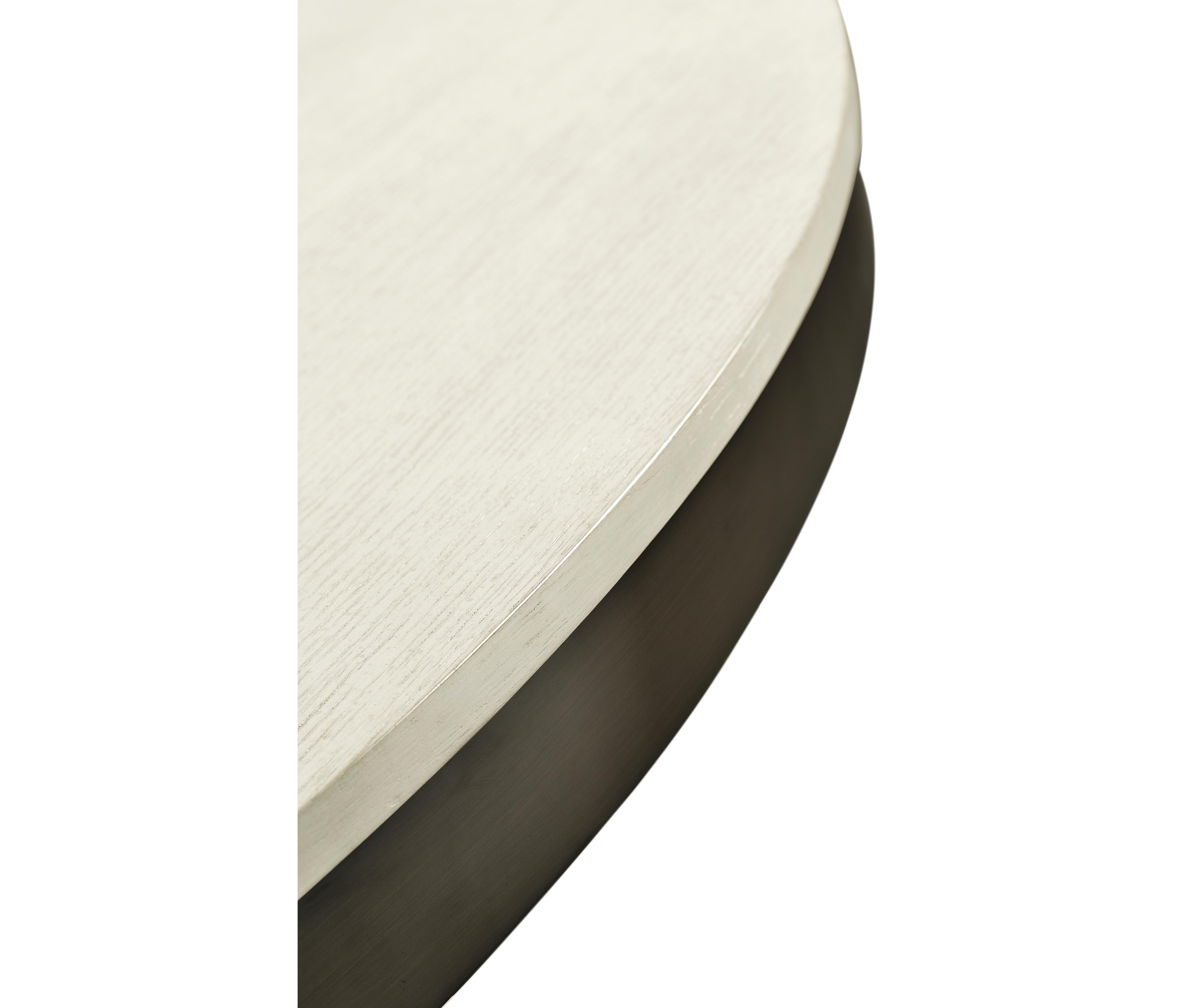 Jonathan Charles Reimagined Round Wood Country White Oak Dining Table