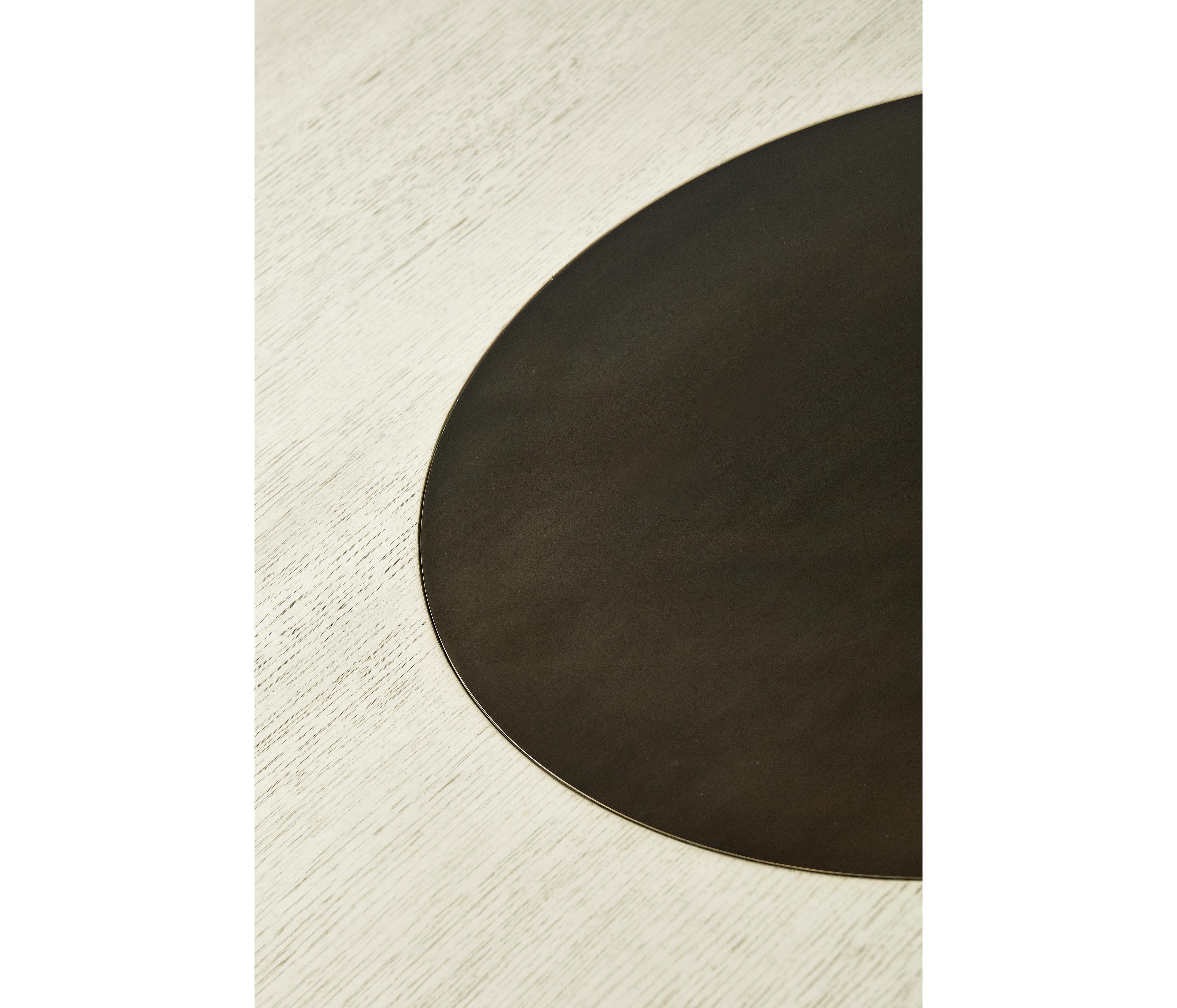 Jonathan Charles Reimagined Round Wood Country White Oak Dining Table