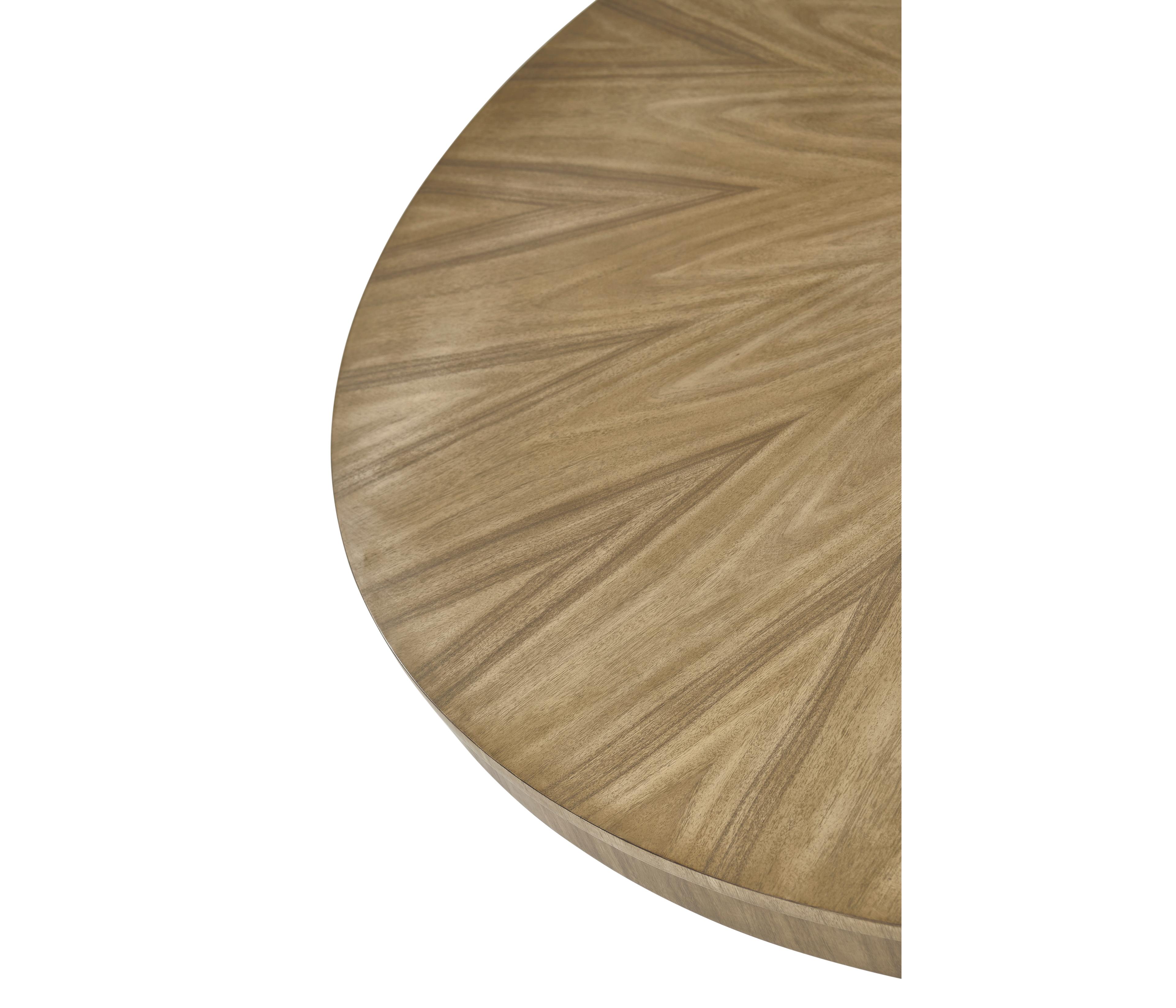 Jonathan Charles Buckingham Round Wood Bleached Walnut Dining Table