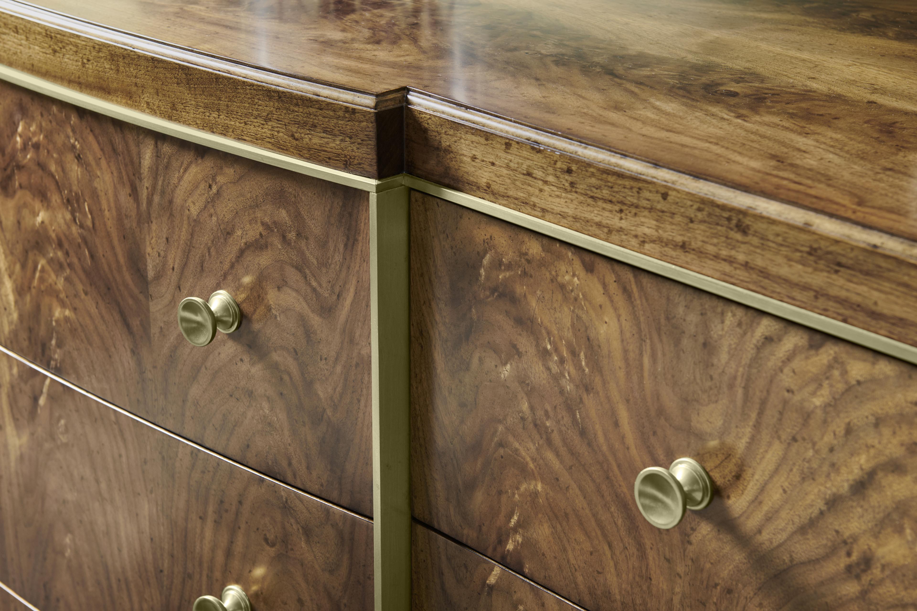 Jonathan Charles Barcelona Brown Walnut Wood Dresser