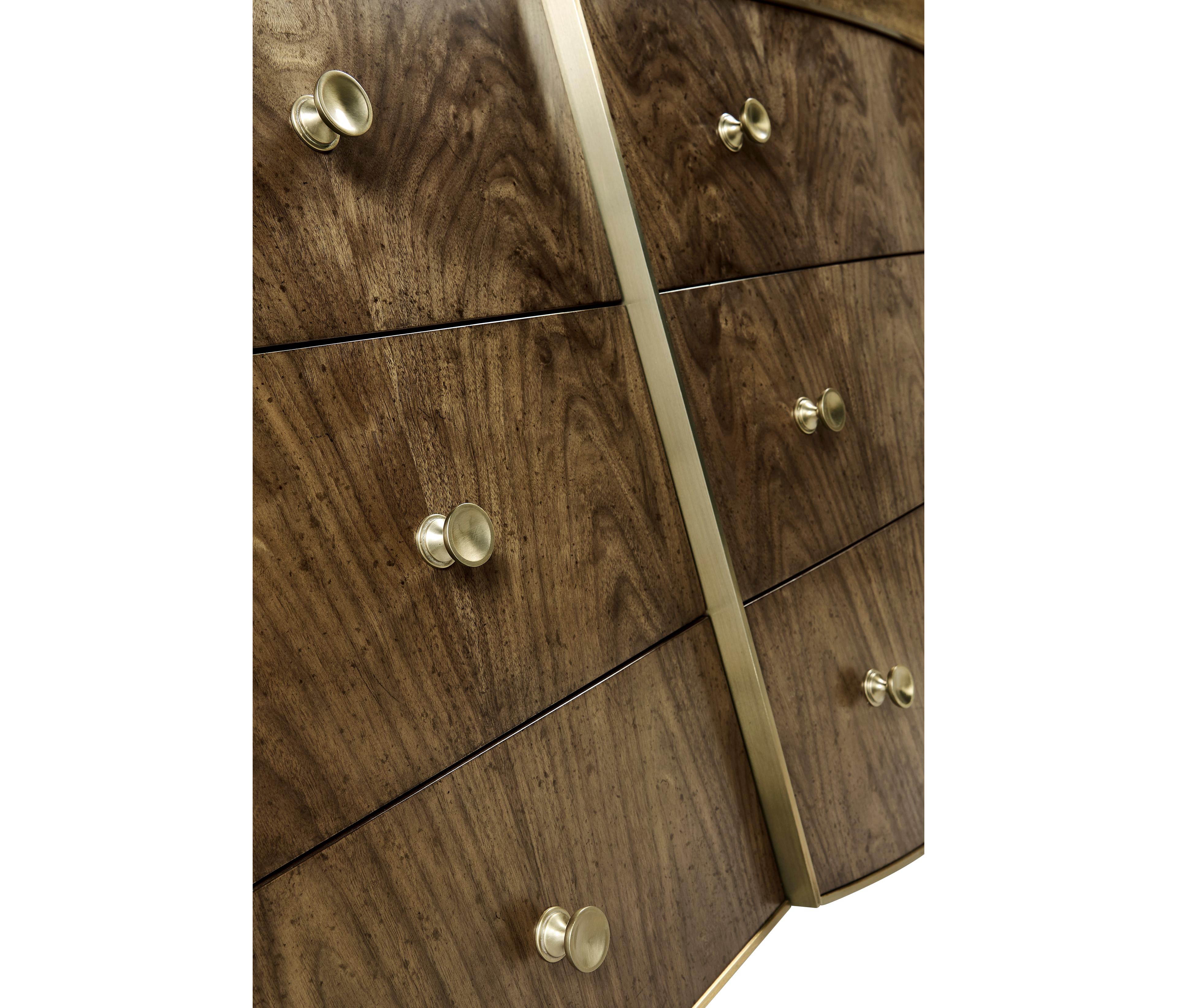 Jonathan Charles Barcelona Brown Walnut Wood Dresser