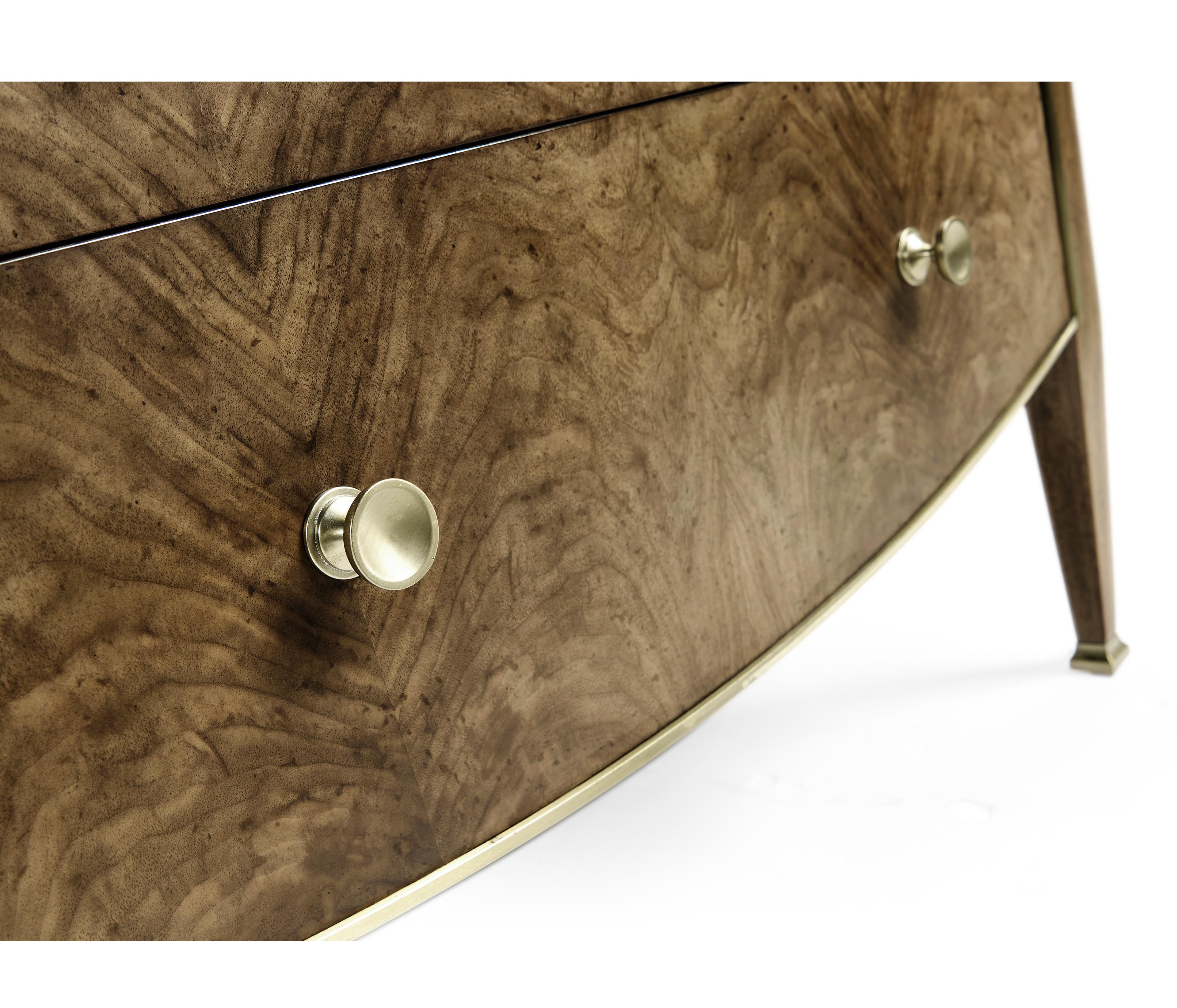 Jonathan Charles Barcelona 3-Drawers Brown Walnut Wood Nightstand