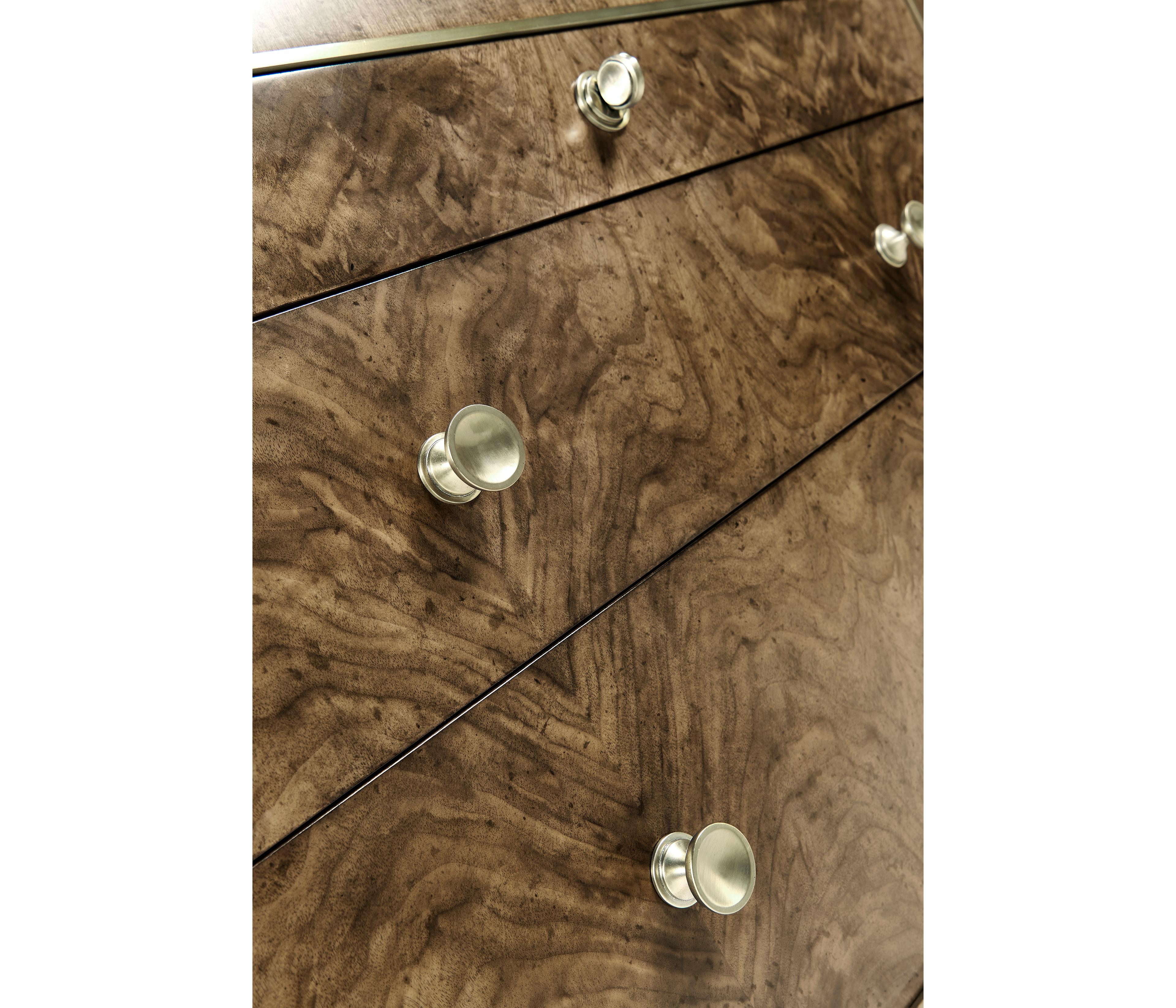 Jonathan Charles Barcelona 3-Drawers Brown Walnut Wood Nightstand