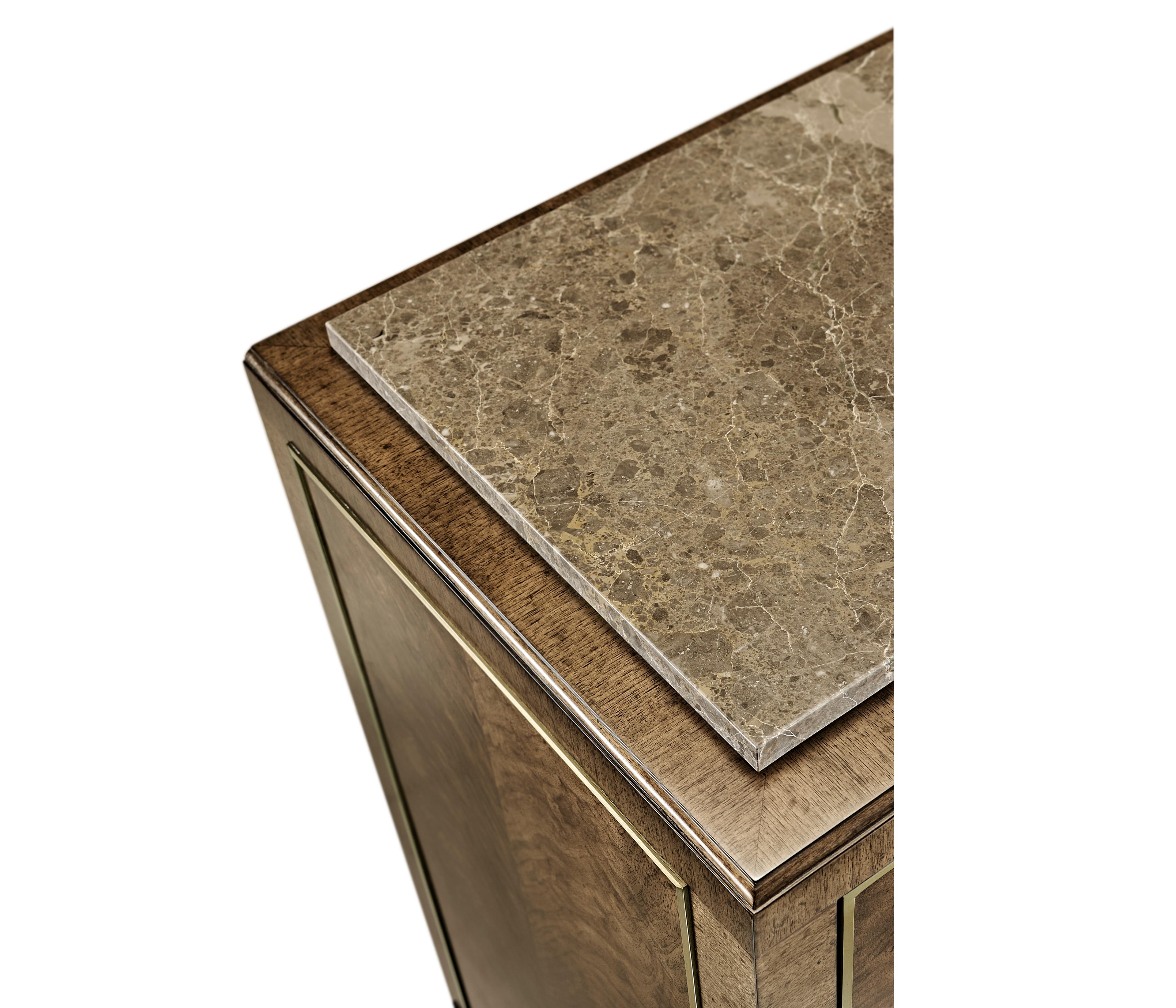 Jonathan Charles Barcelona Rectangular Marble Walnut Console Table