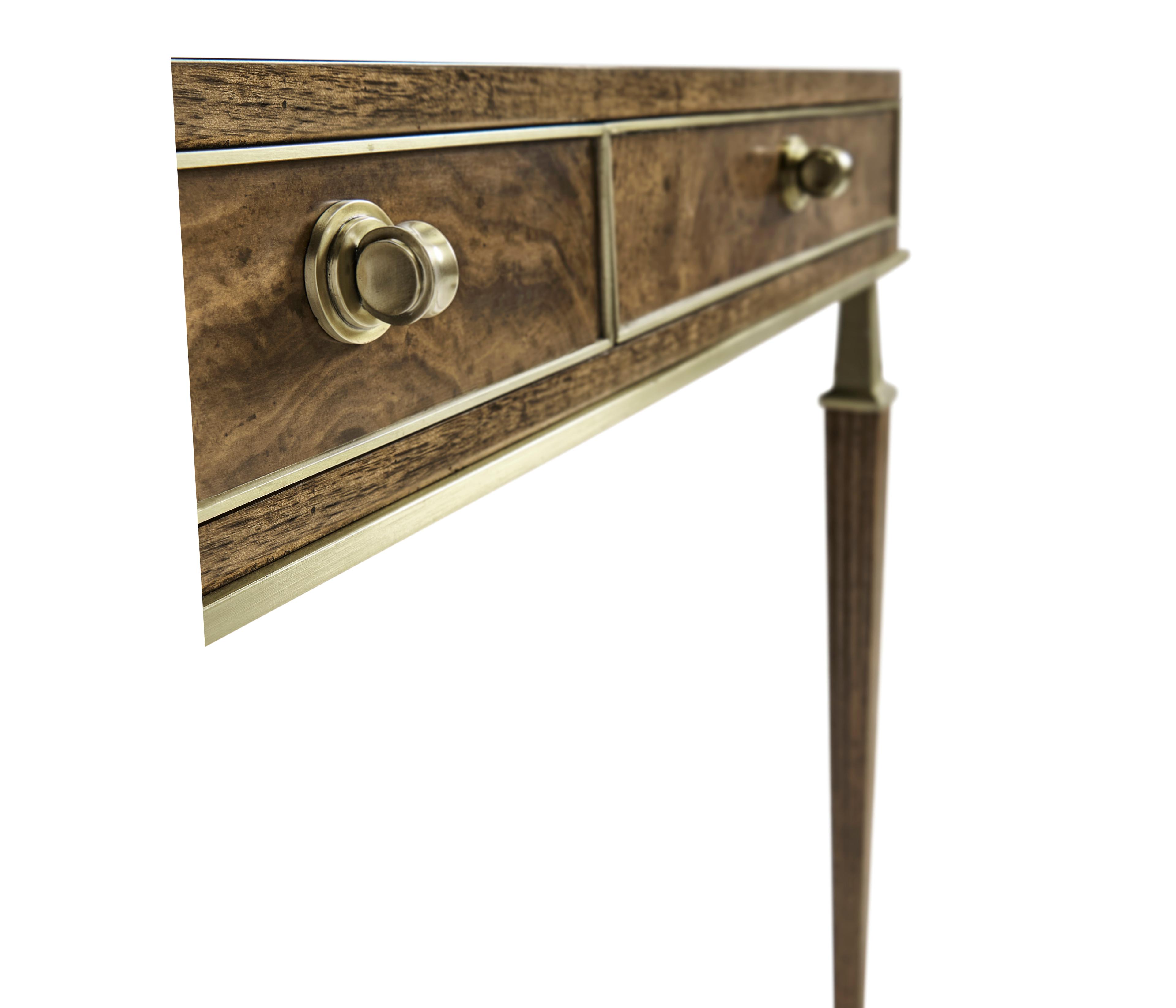 Jonathan Charles Barcelona Walnut Brown Wood Writing Desk