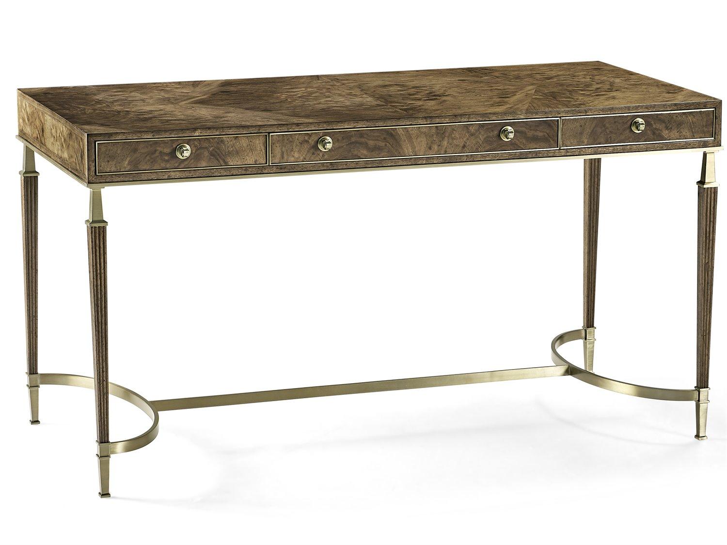 Jonathan Charles Barcelona Walnut Brown Wood Writing Desk