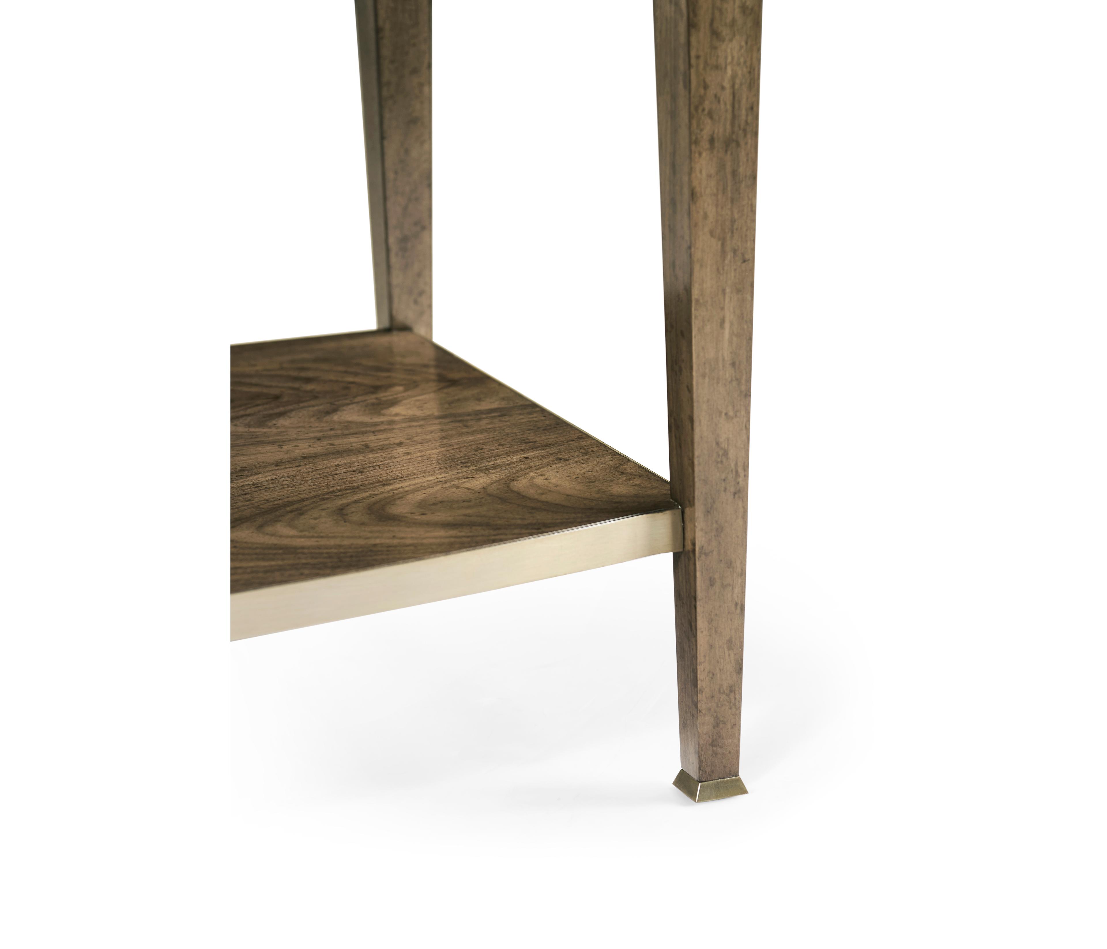 Jonathan Charles Barcelona 1-Drawer Brown Walnut Wood Nightstand