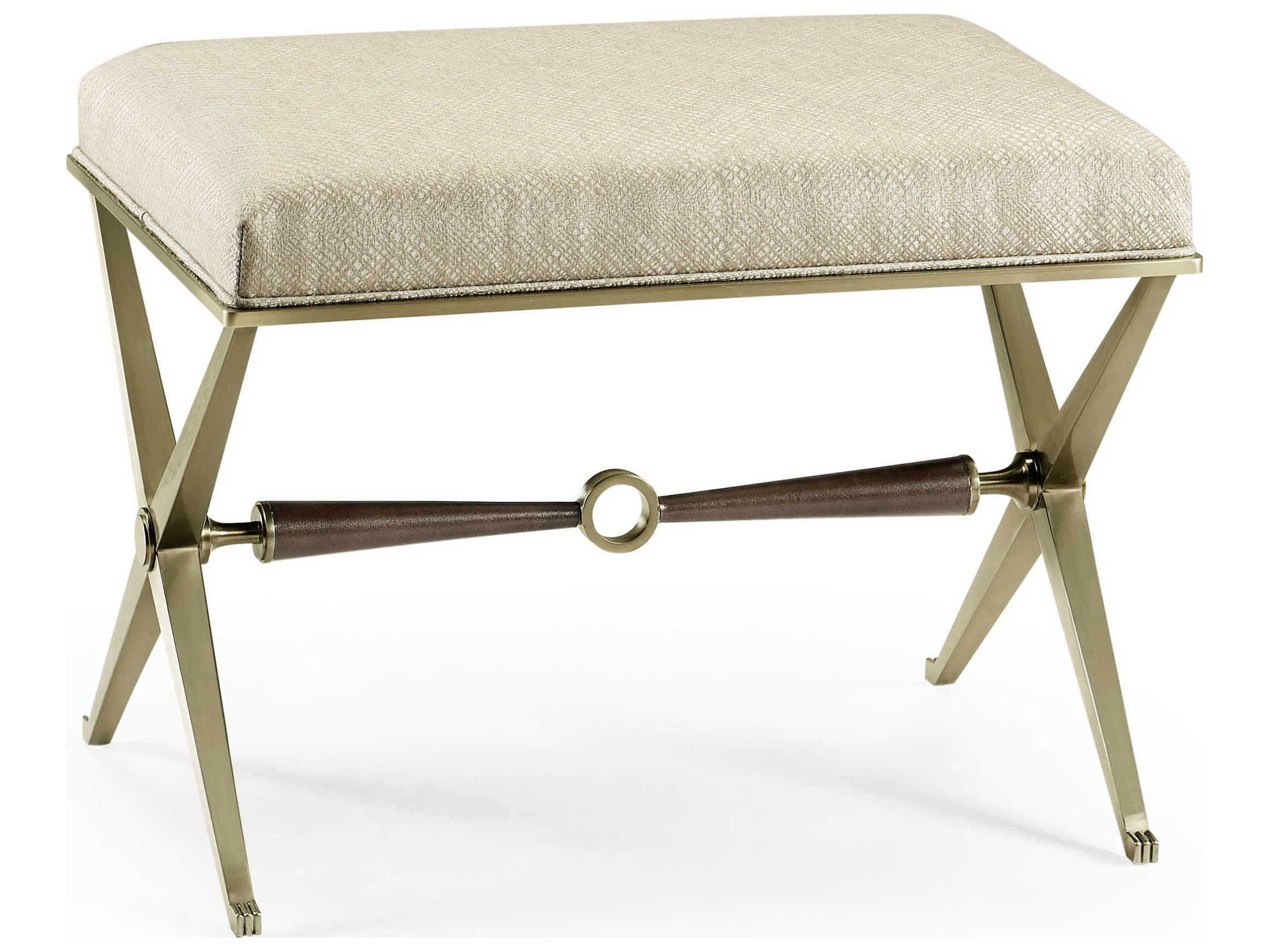 Jonathan Charles Barcelona Champagne Gilded Beige Upholstered Accent Bench