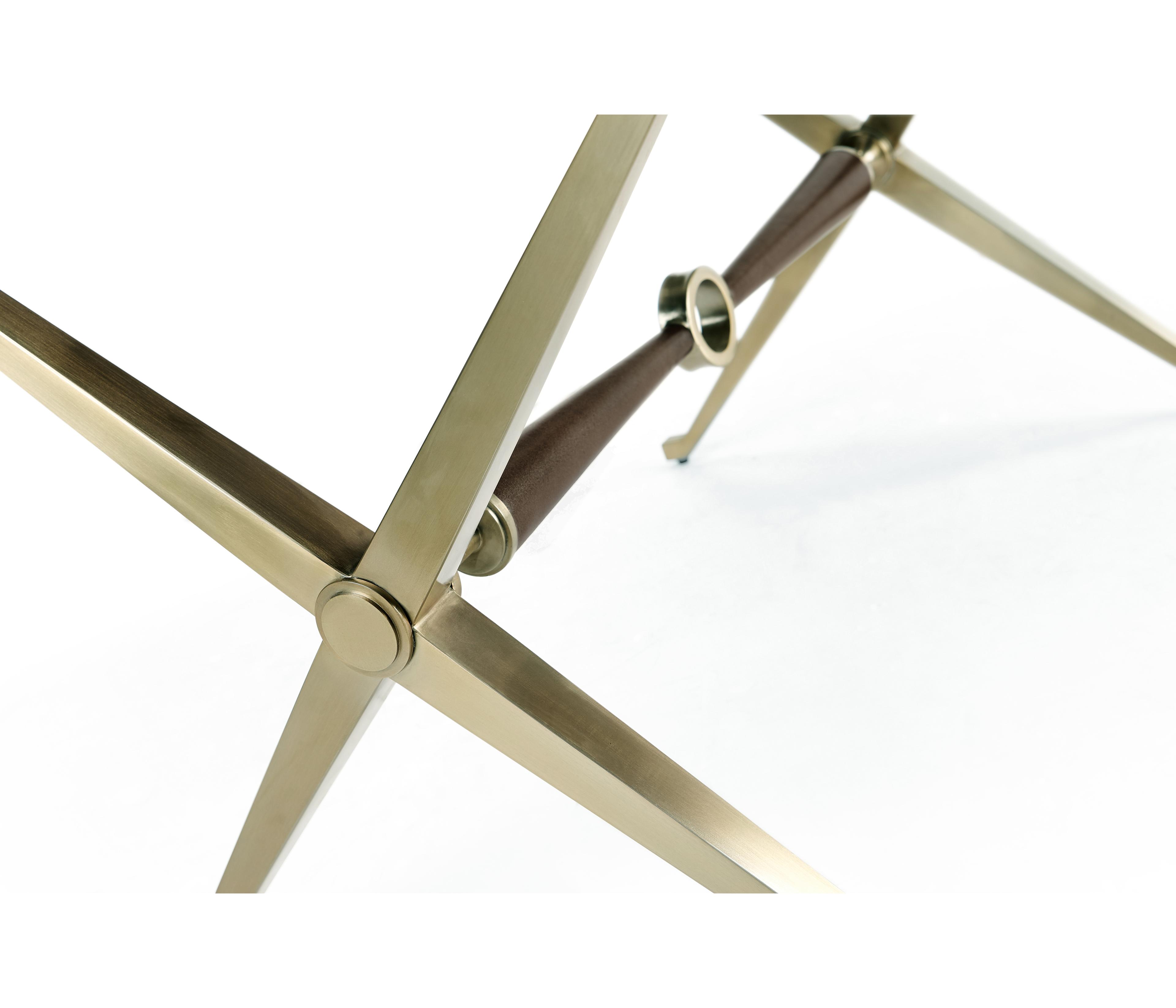 Jonathan Charles Barcelona Champagne Gilded Beige Upholstered Accent Bench