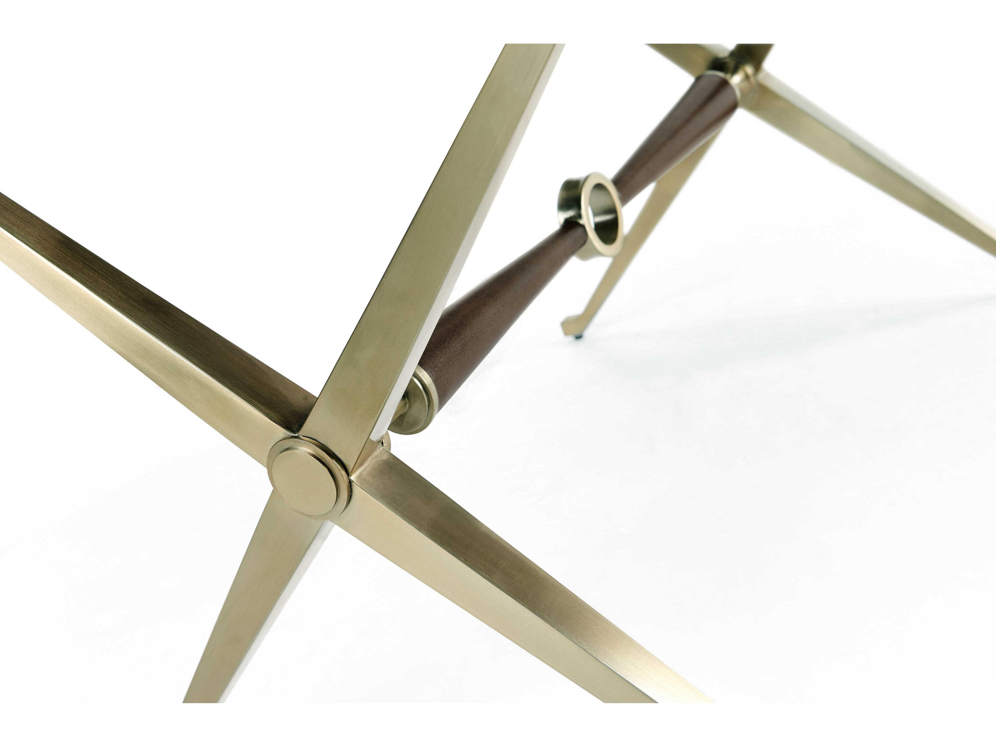 Jonathan Charles Barcelona Champagne Gilded Beige Upholstered Accent Bench