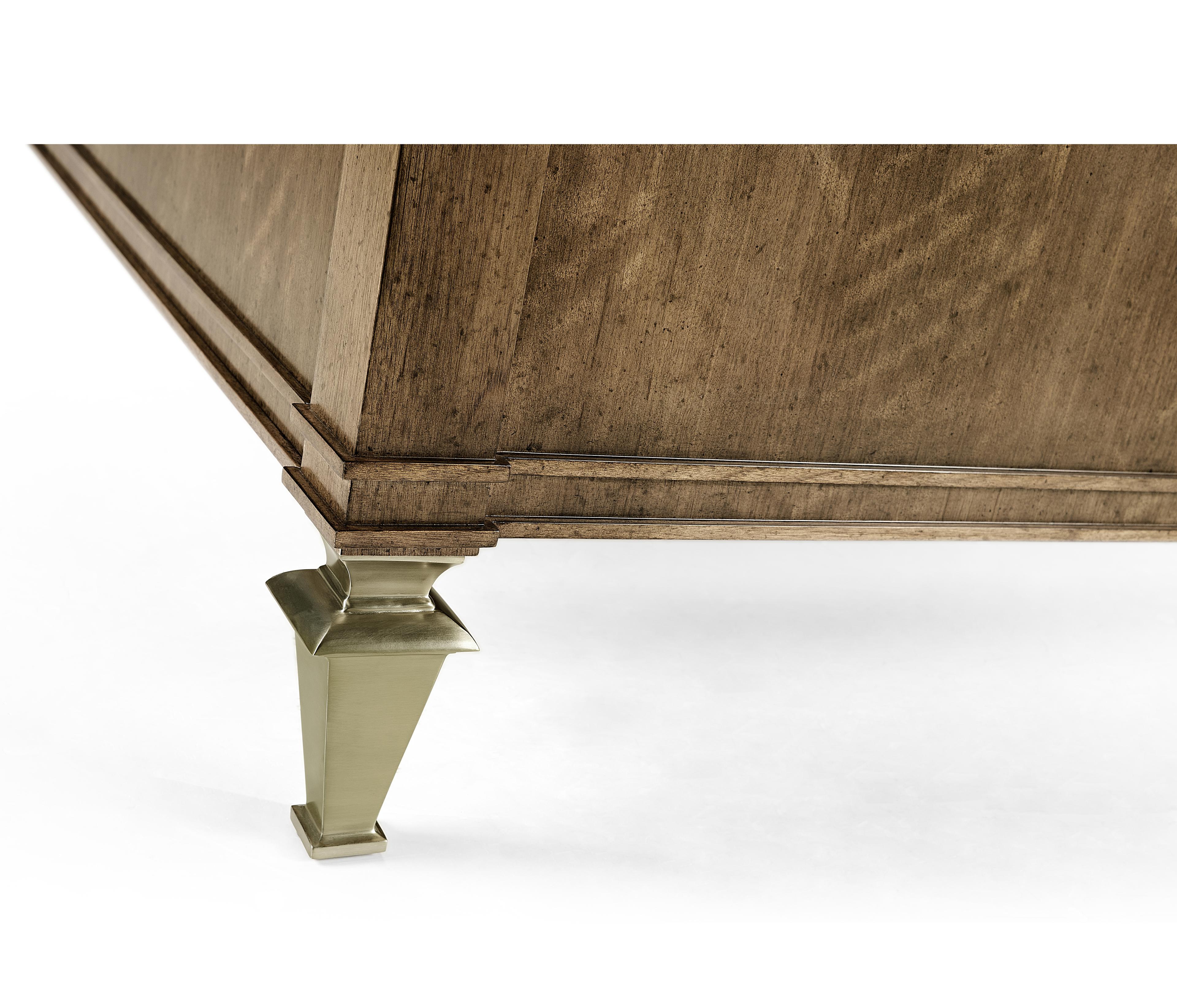 Jonathan Charles Barcelona Walnut Brown Wood King Panel Bed