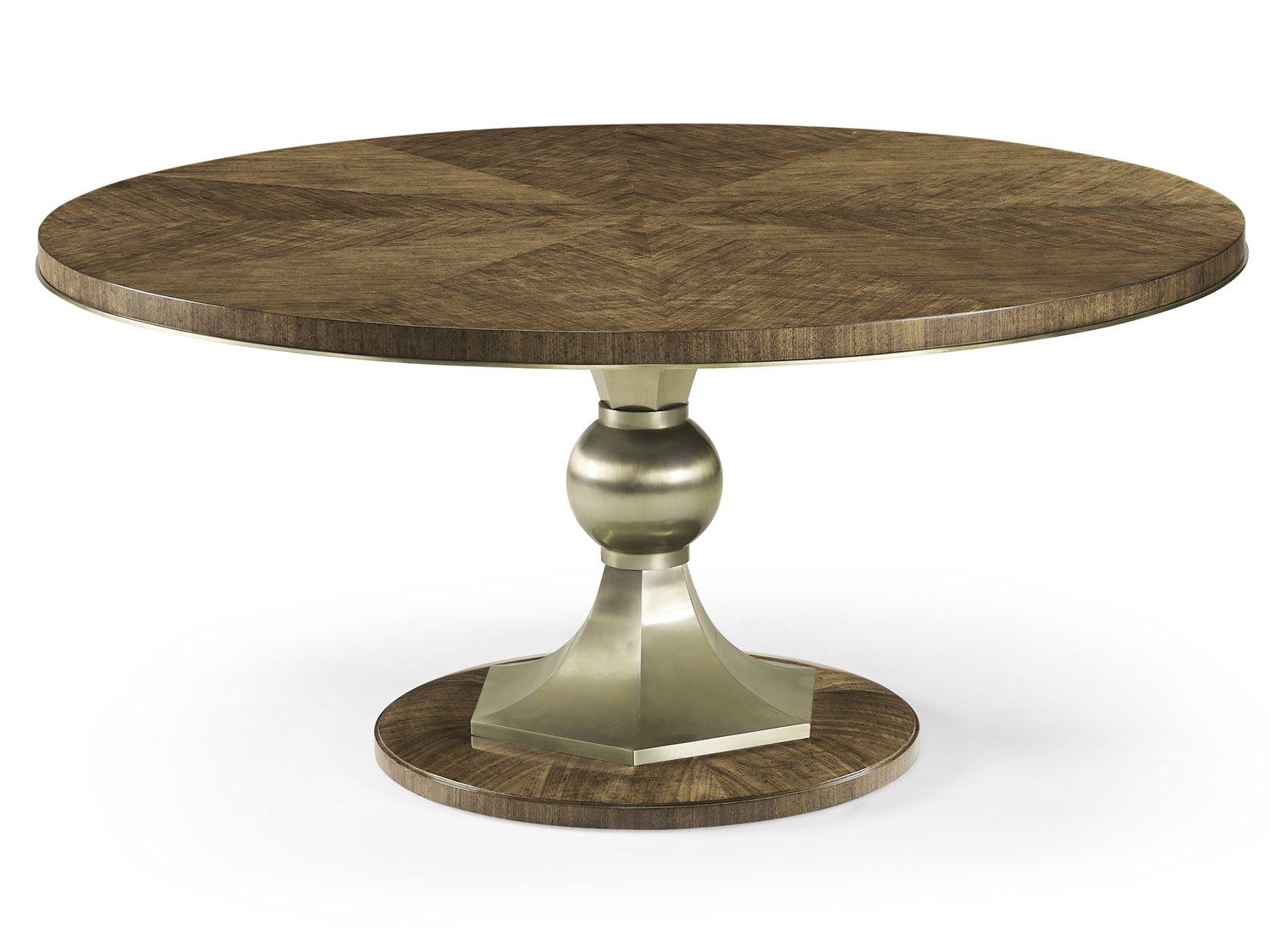 Jonathan Charles Barcelona Round Wood Walnut Dining Table