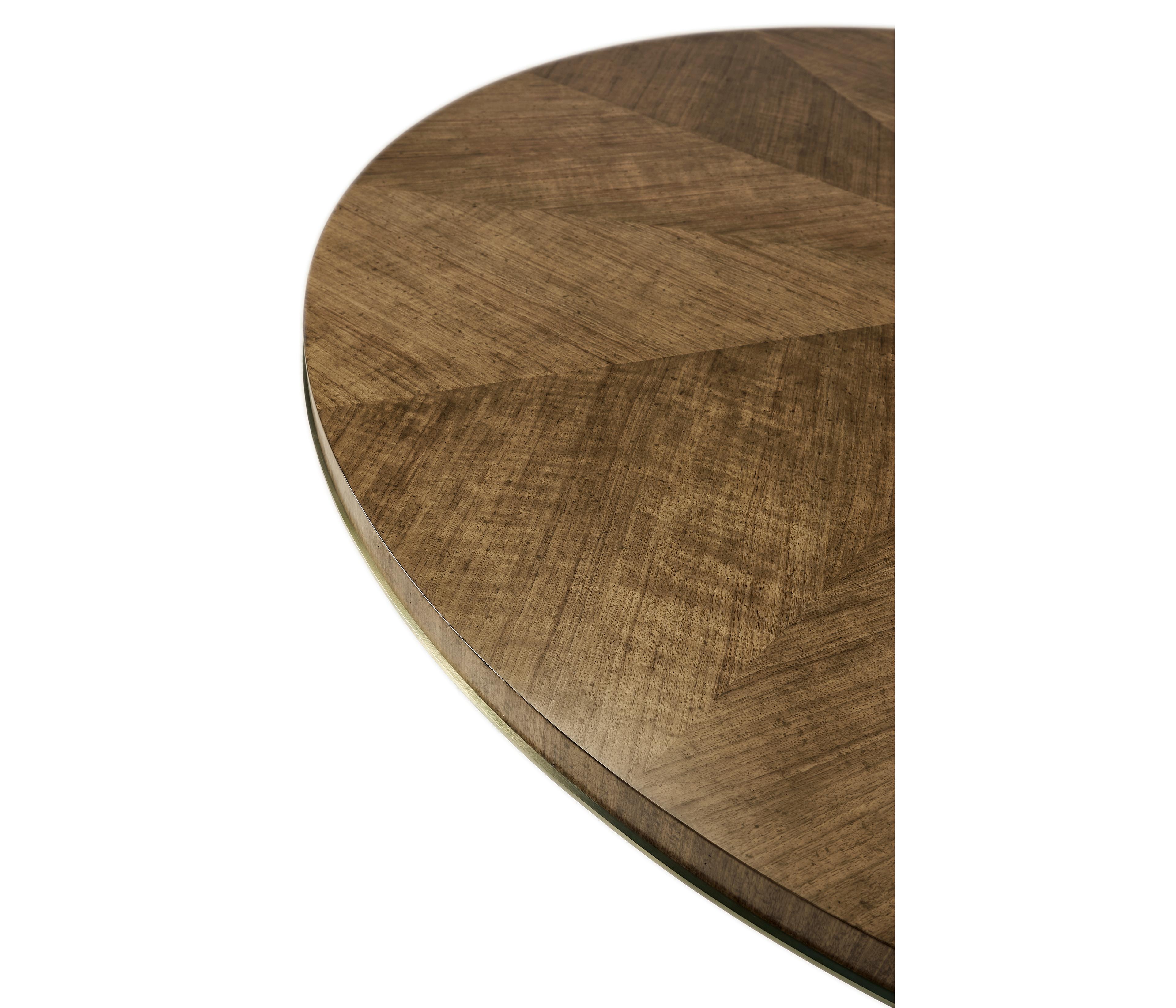 Jonathan Charles Barcelona Round Wood Walnut Dining Table