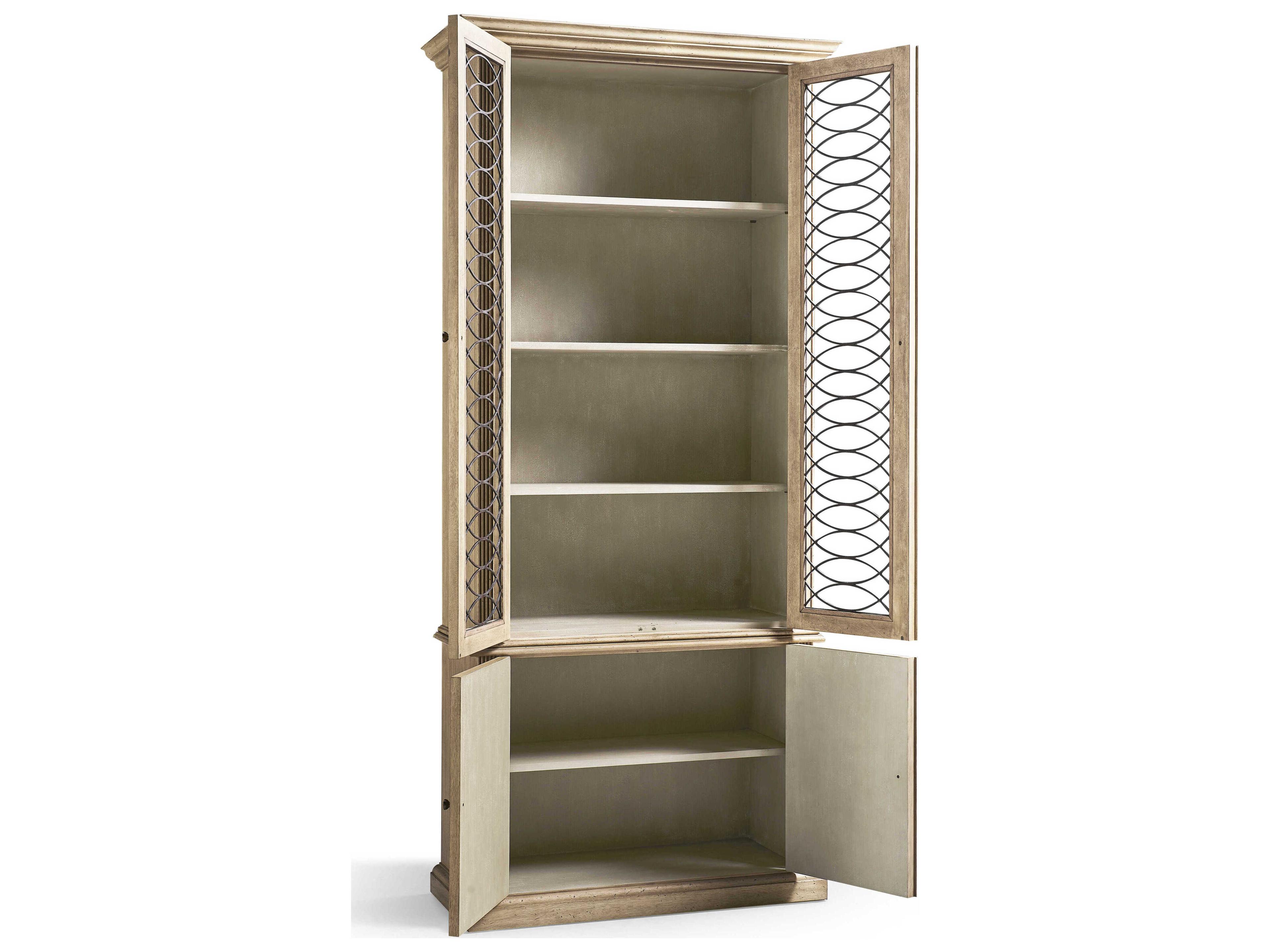 Jonathan Charles Timeless Acacia Wood Bleached Walnut Display Cabinet
