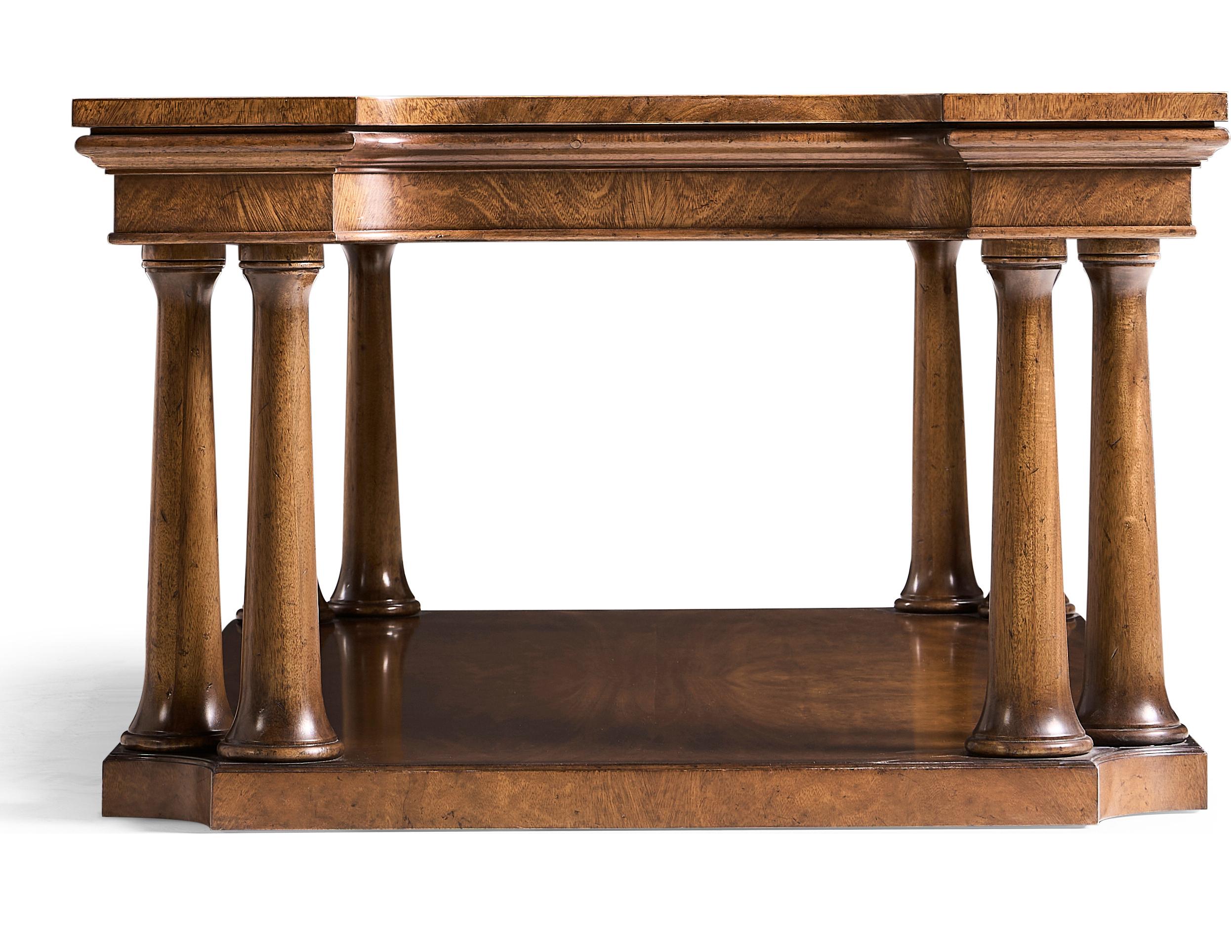 Jonathan Charles Jc Traditional Rectangular Wood Crotch Walnut Coffee Table