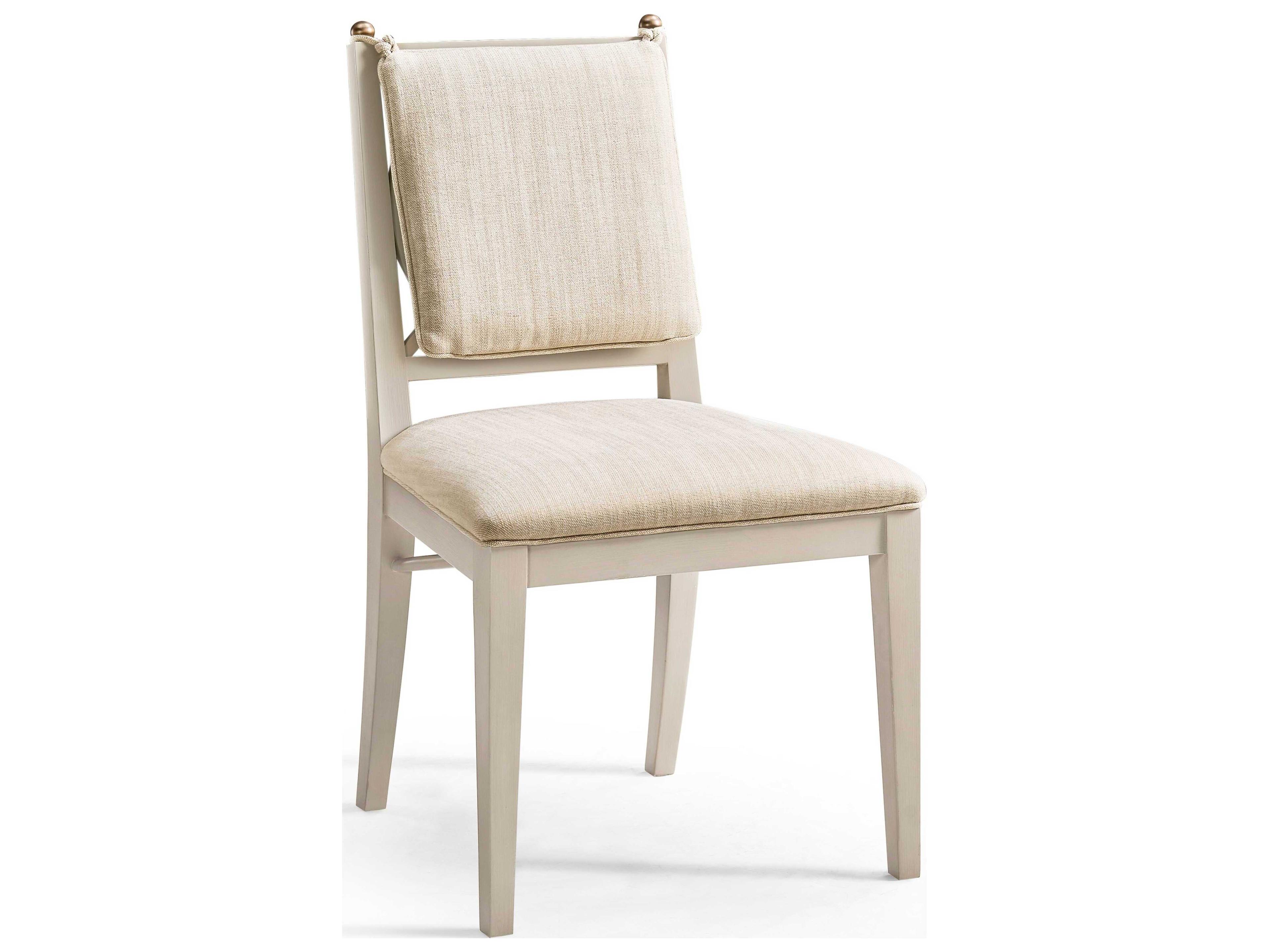Jonathan Charles Timeless Acacia Wood Beige Upholstered Armless Dining Chair