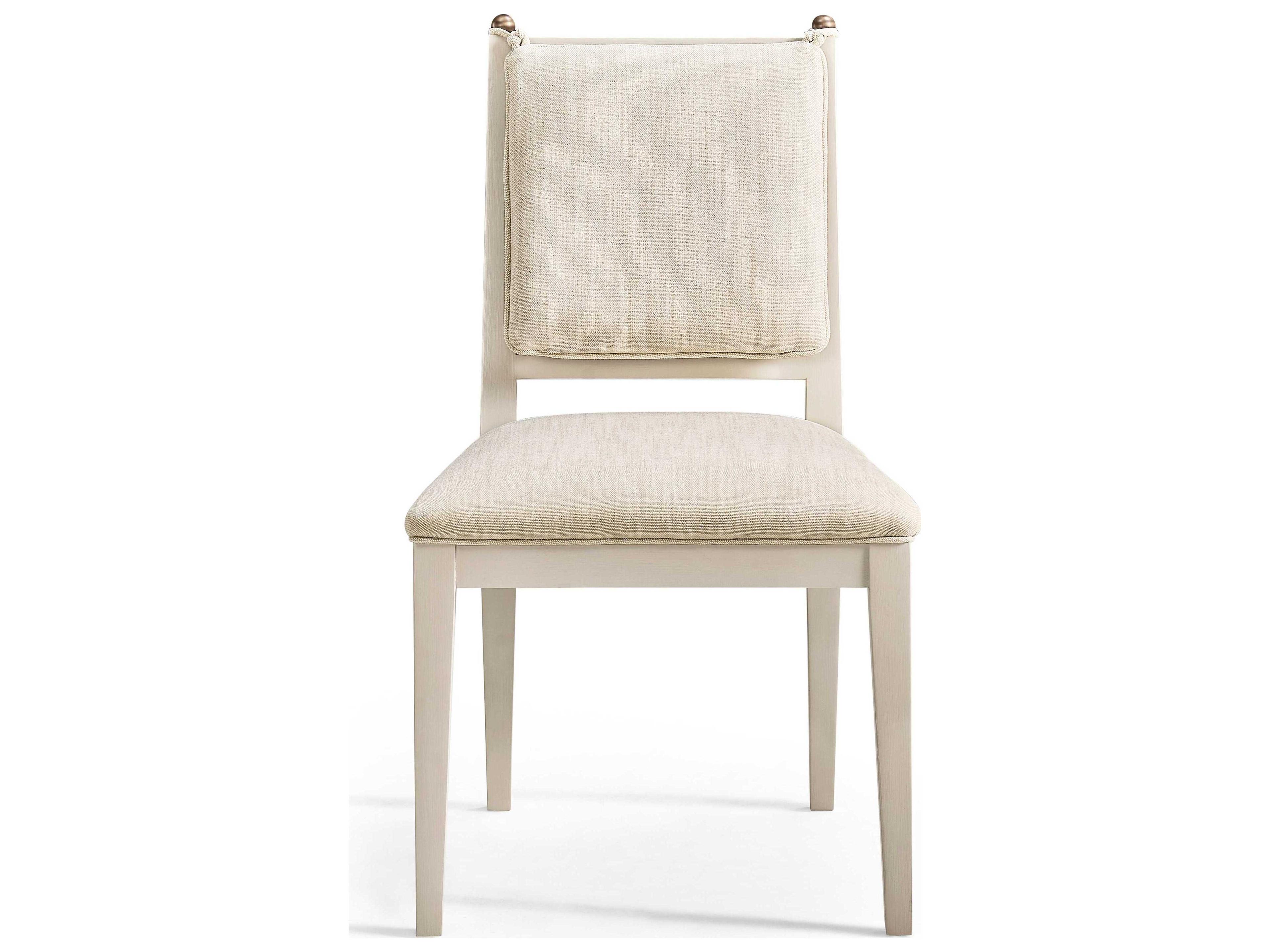 Jonathan Charles Timeless Acacia Wood Beige Upholstered Armless Dining Chair