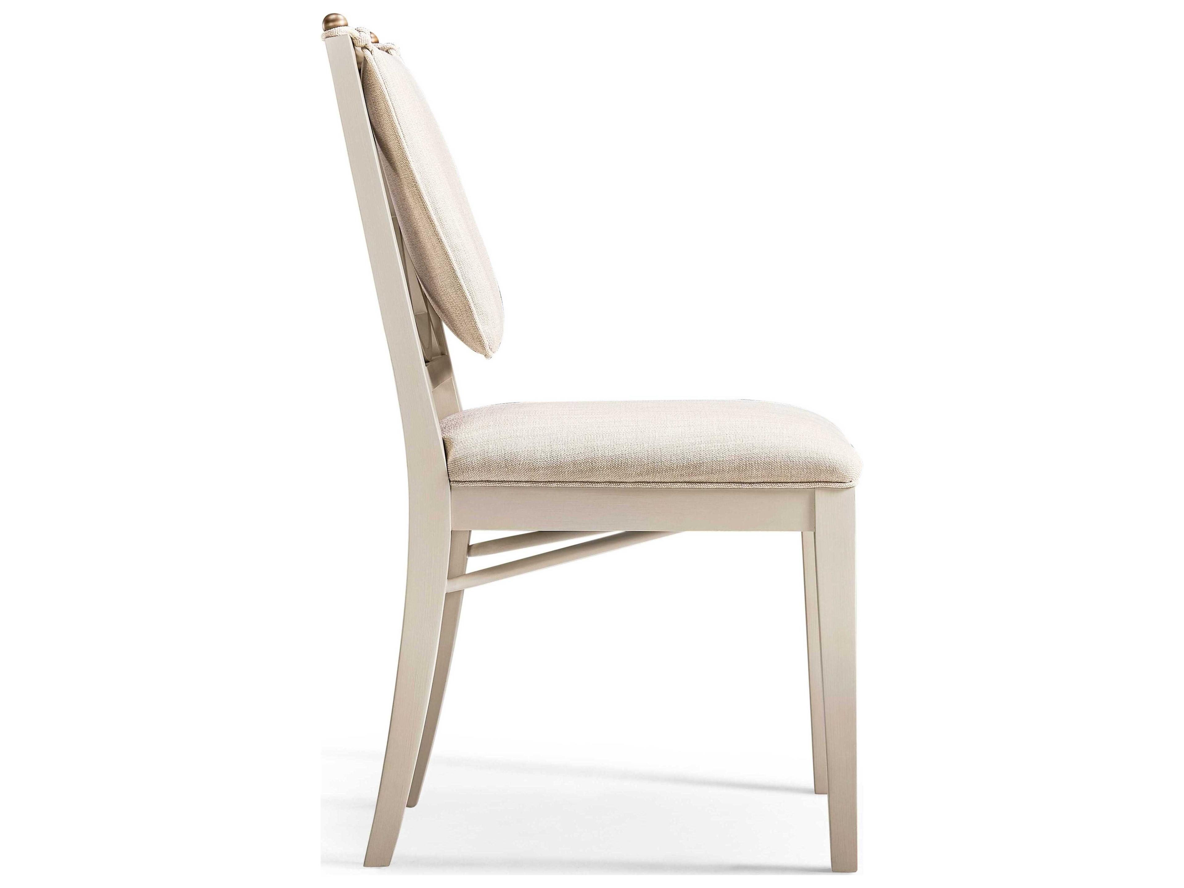 Jonathan Charles Timeless Acacia Wood Beige Upholstered Armless Dining Chair