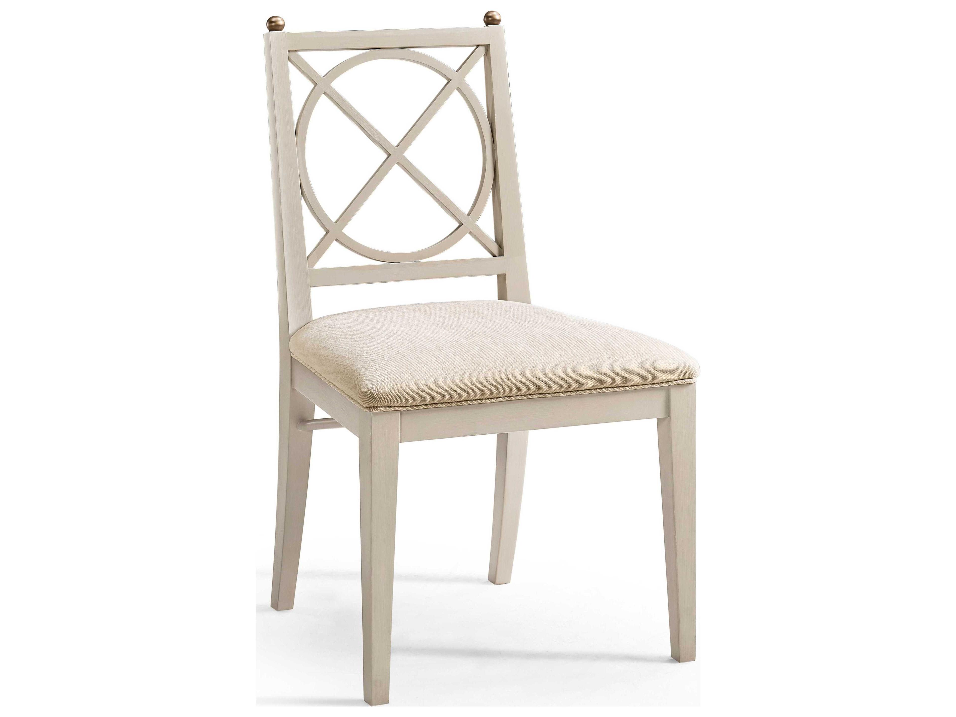 Jonathan Charles Timeless Acacia Wood Beige Upholstered Armless Dining Chair