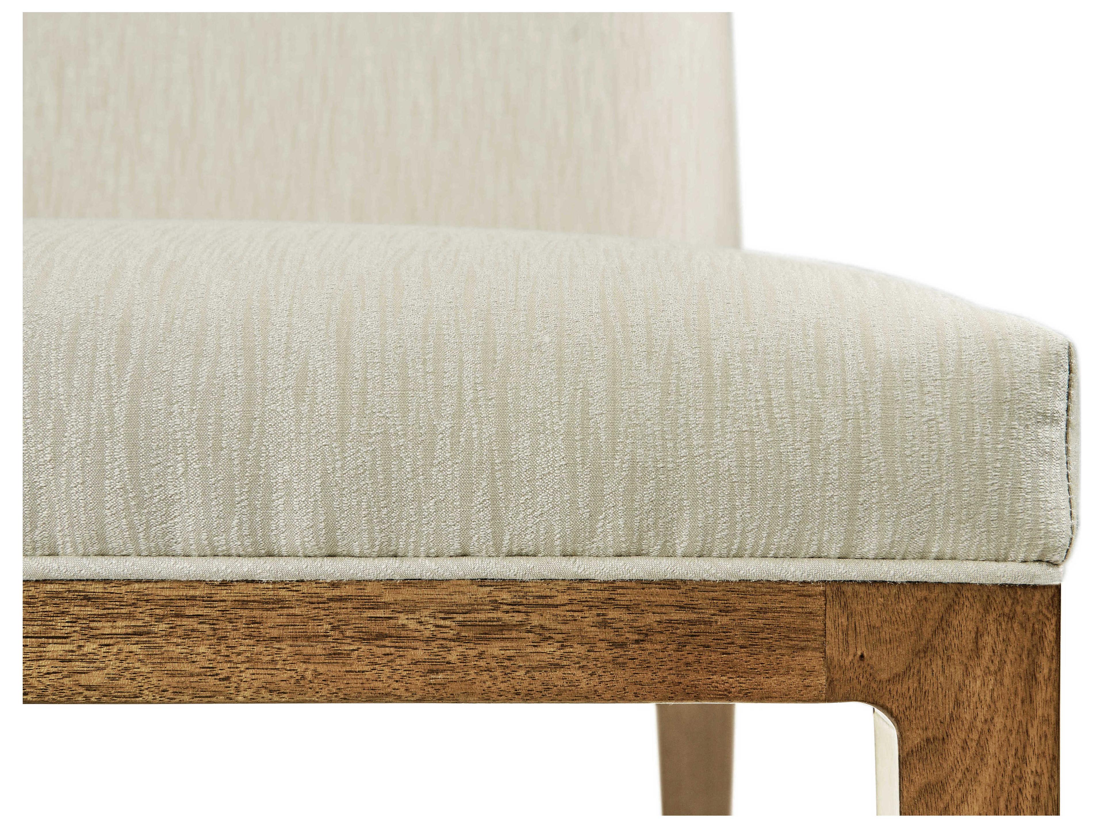 Jonathan Charles Toulouse Walnut Wood White Upholstered Side Dining Chair