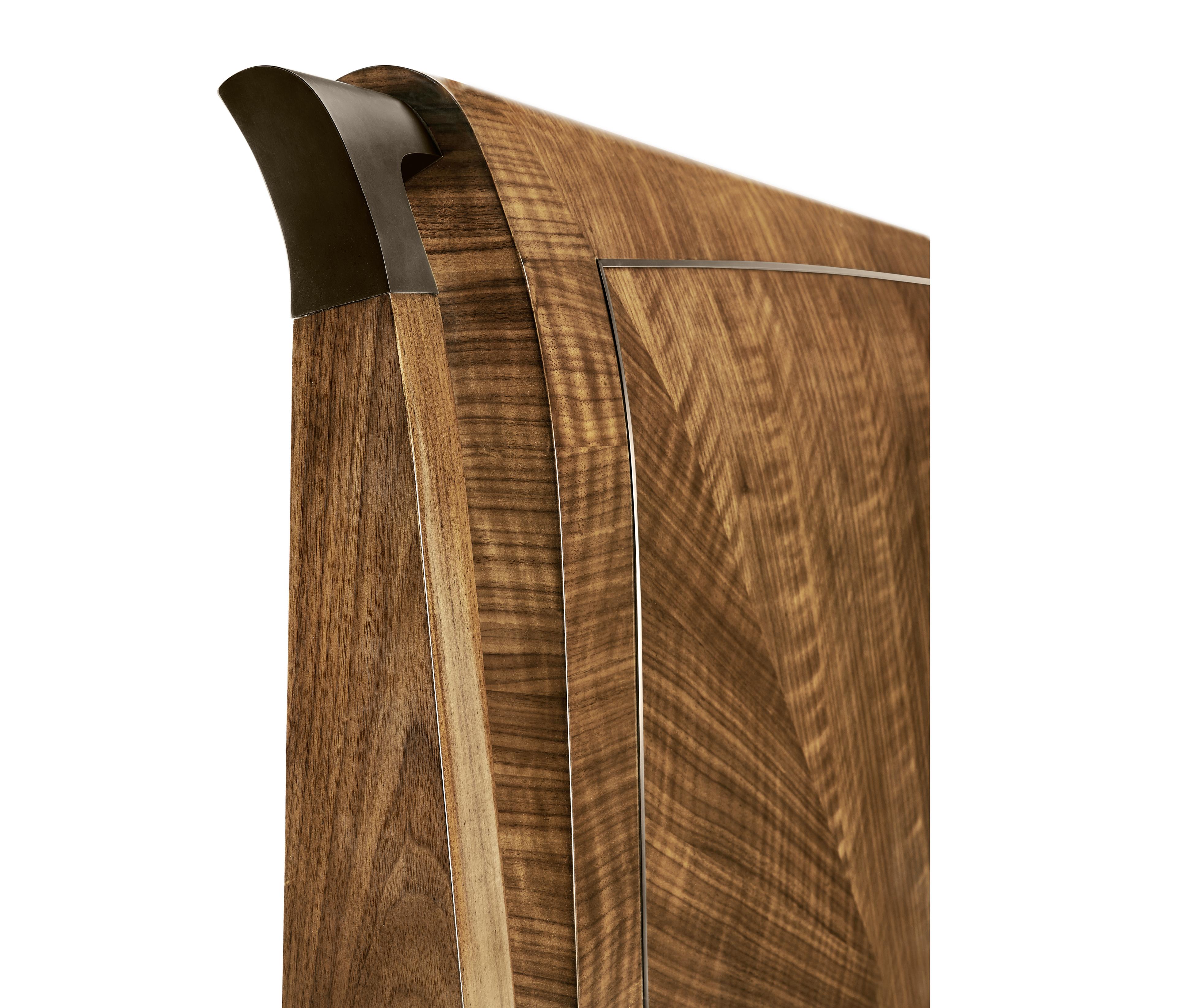 Jonathan Charles Toulouse Walnut Brown Wood King Panel Bed