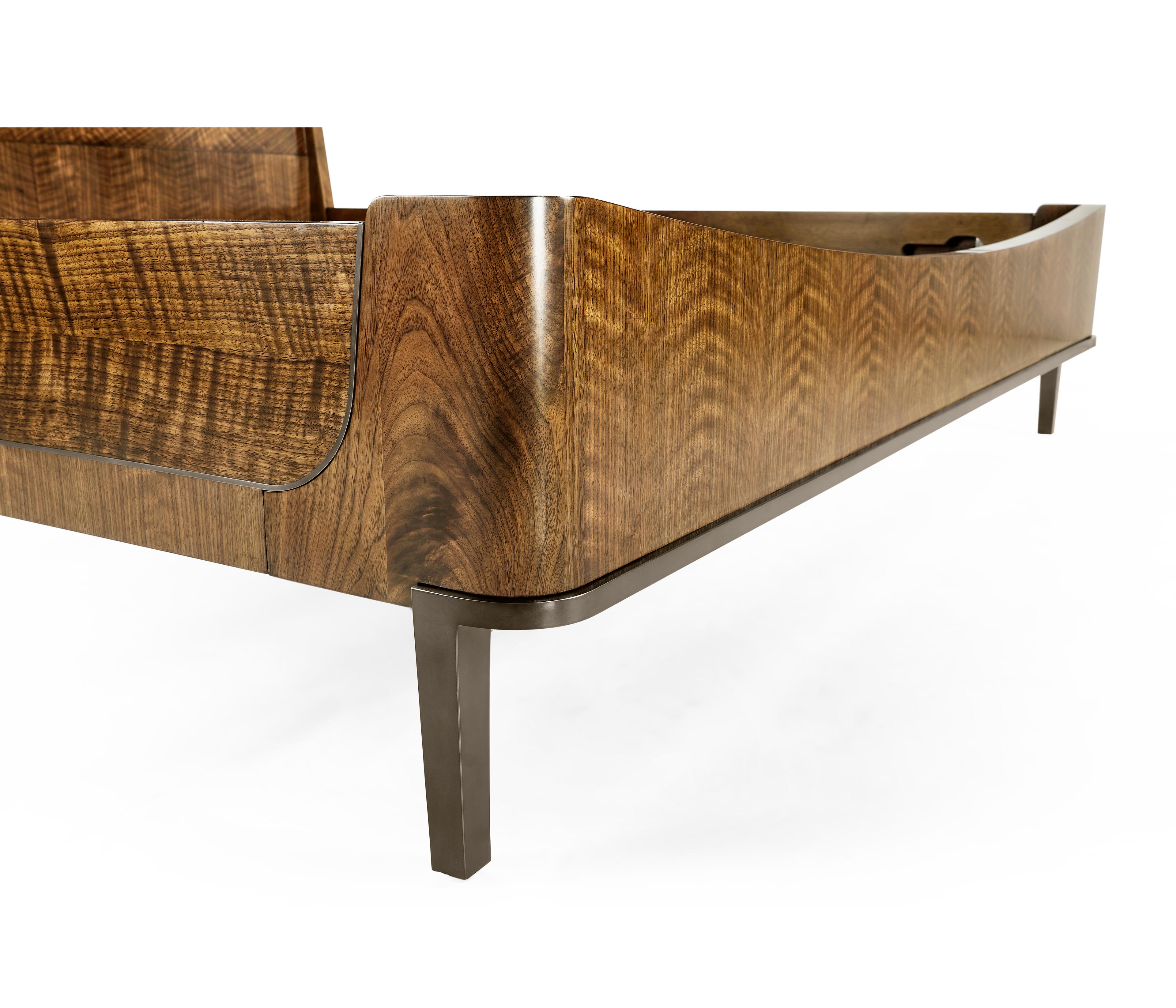 Jonathan Charles Toulouse Walnut Brown Wood King Panel Bed