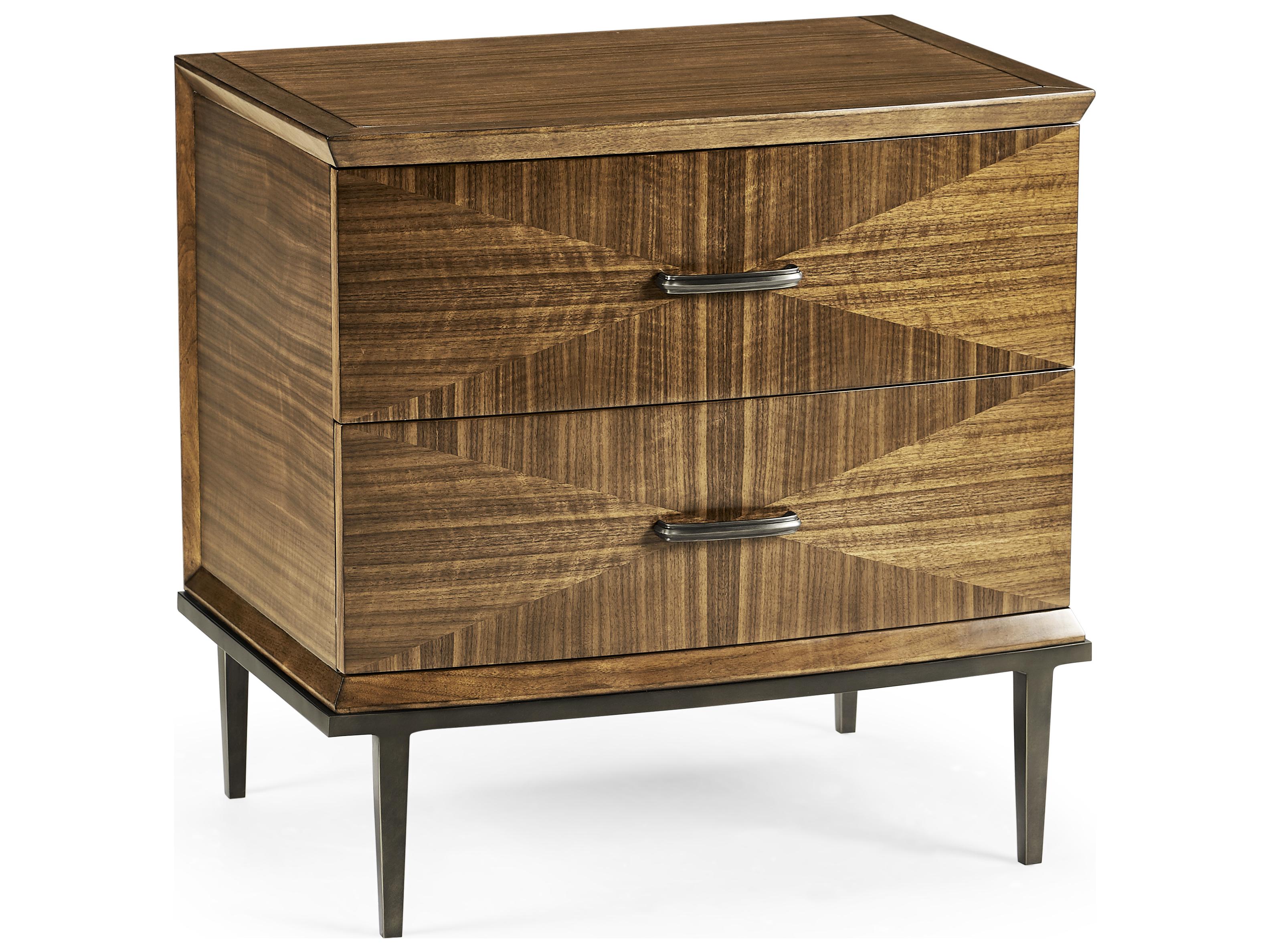 Jonathan Charles Toulouse 2-Drawers Walnut Wood Nightstand
