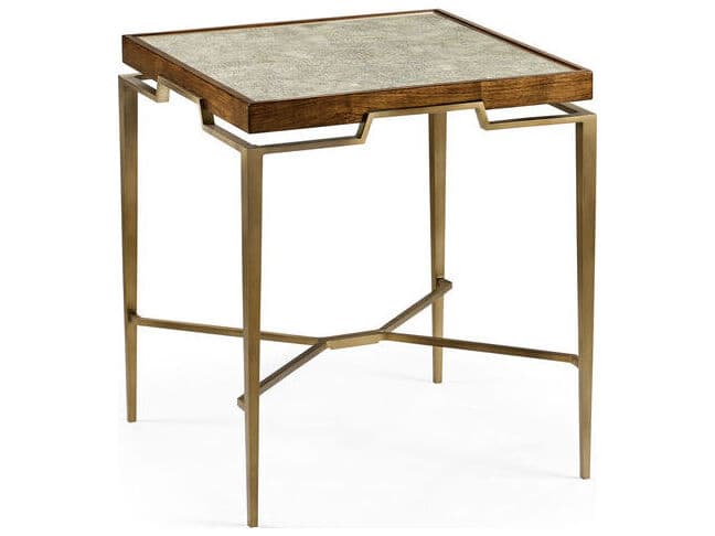 Jonathan Charles Toulouse Square Wood Plateado Eggshell End Table