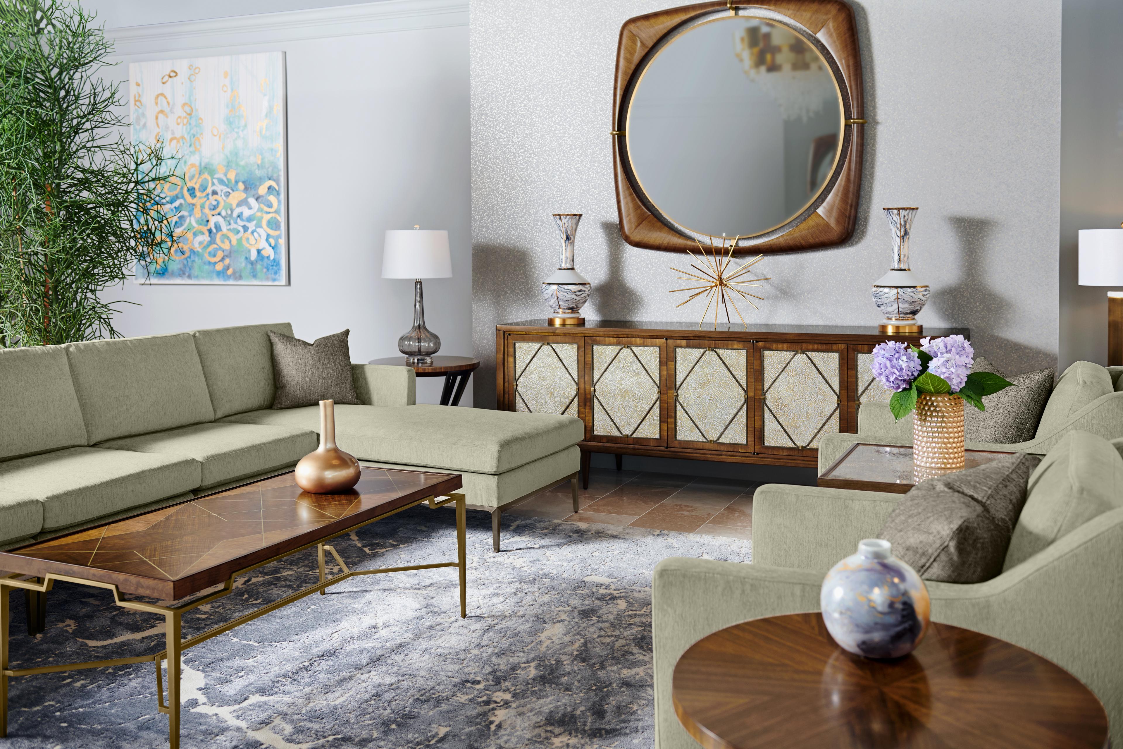 Jonathan Charles Toulouse Rectangular Wood Walnut Coffee Table