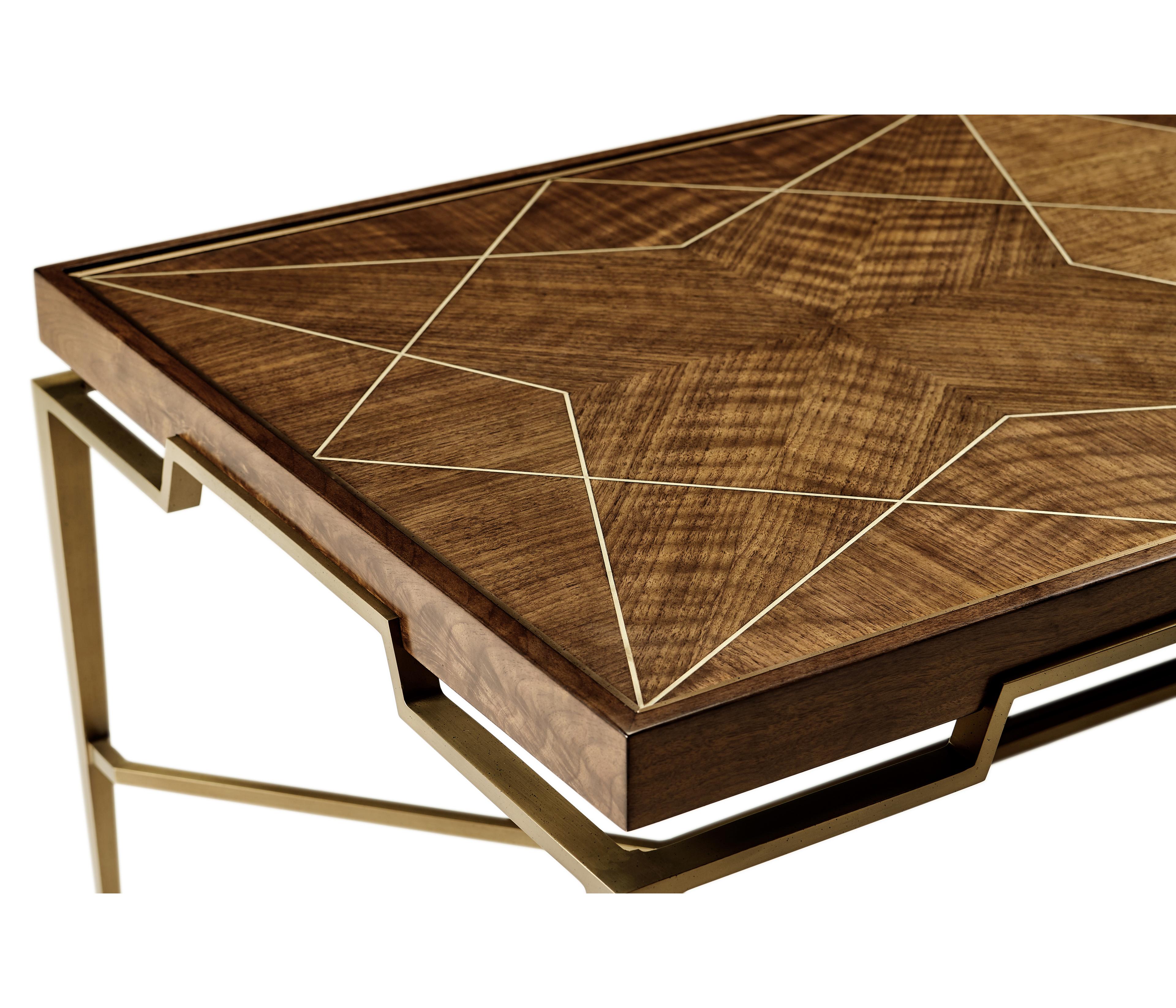 Jonathan Charles Toulouse Rectangular Wood Walnut Coffee Table