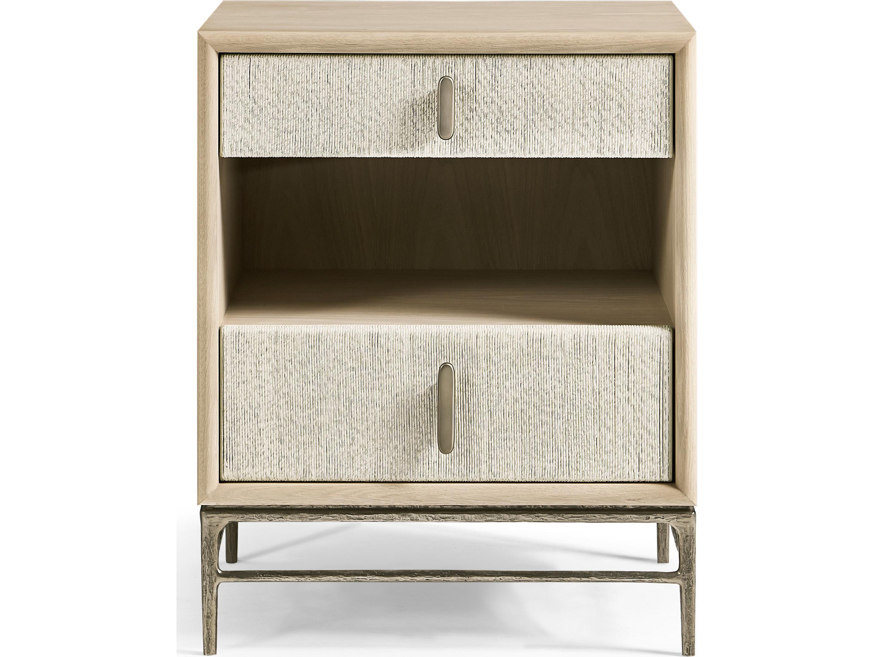 Jonathan Charles Water 2-Drawers Beige Oak Wood Nightstand