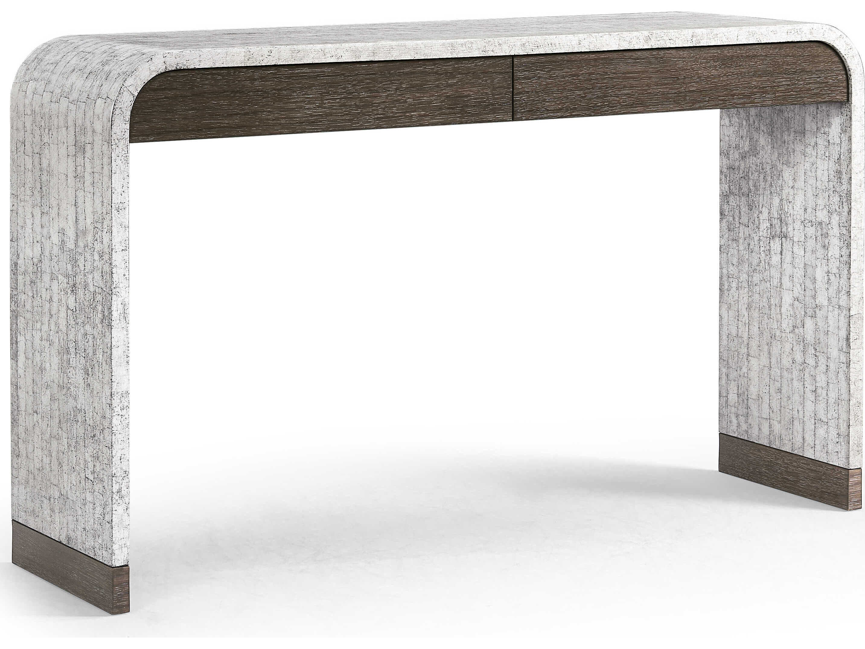 Jonathan Charles Jc Modern Rectangular Resin White Smoke Eggshell JC Console Table