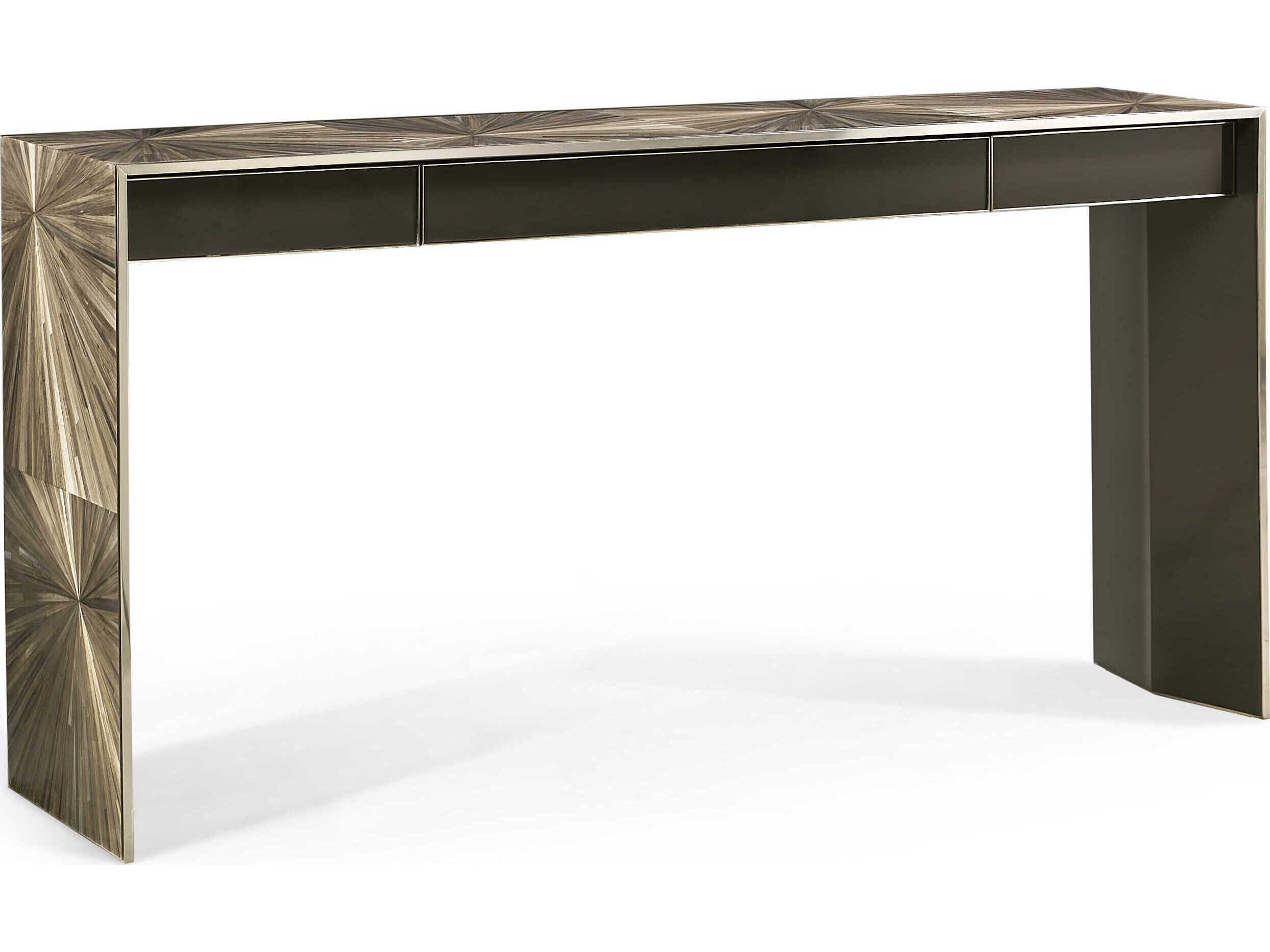 Jonathan Charles Jc Modern Rectangular Rattan Natural Straw JC Console Table