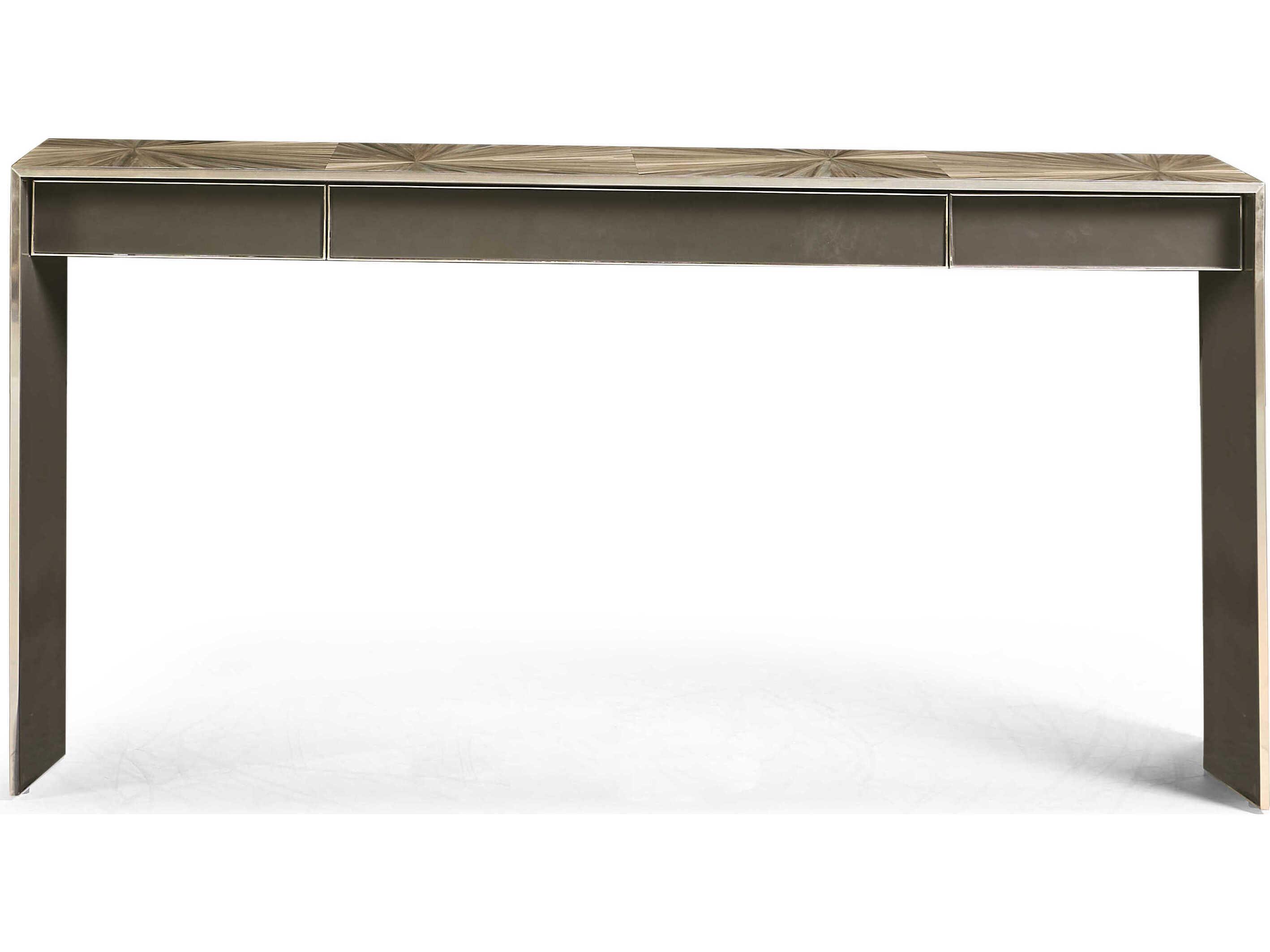 Jonathan Charles Jc Modern Rectangular Rattan Natural Straw JC Console Table