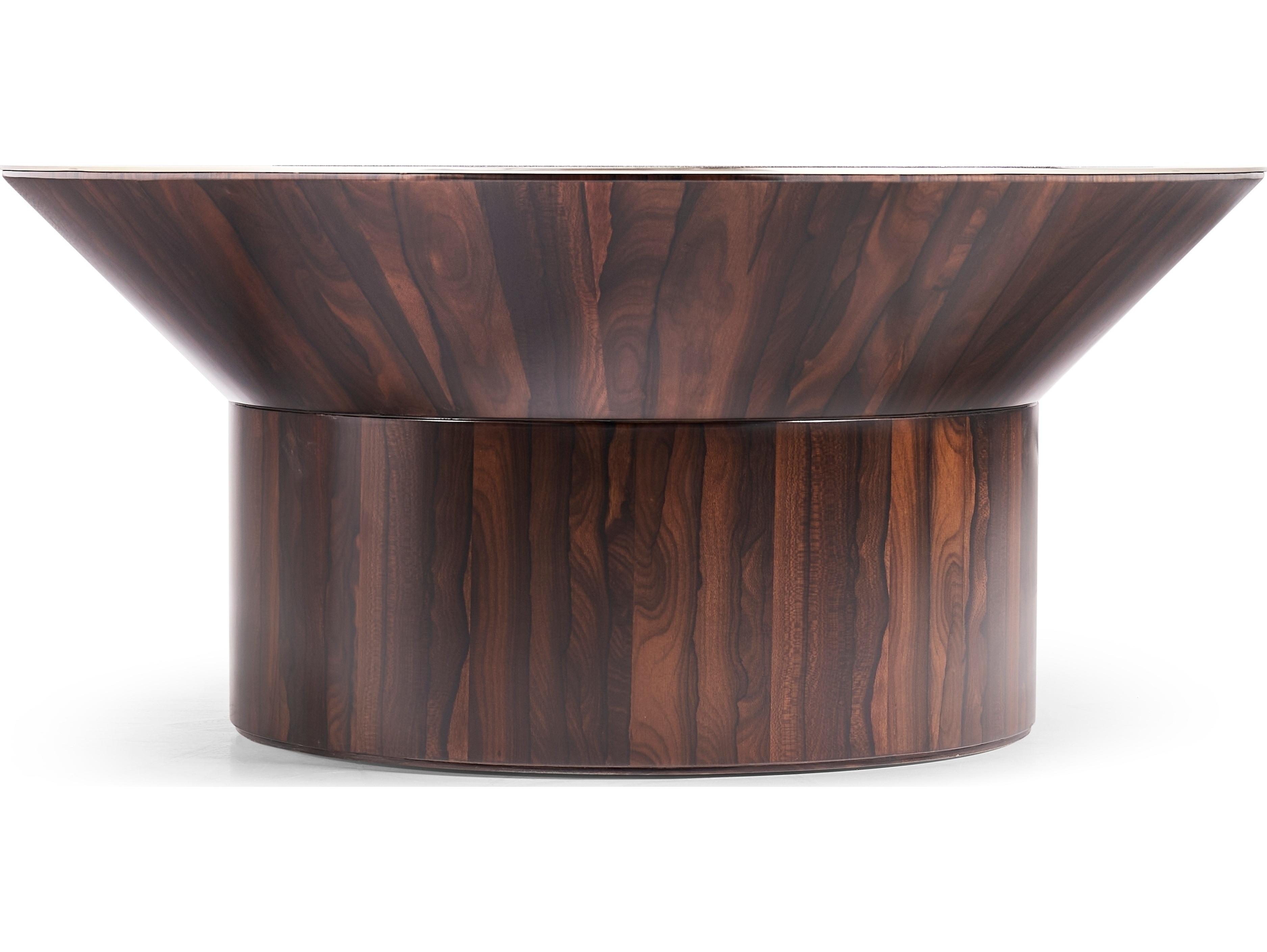 Jonathan Charles Jc Modern Round Wood Natural Straw Coffee Table