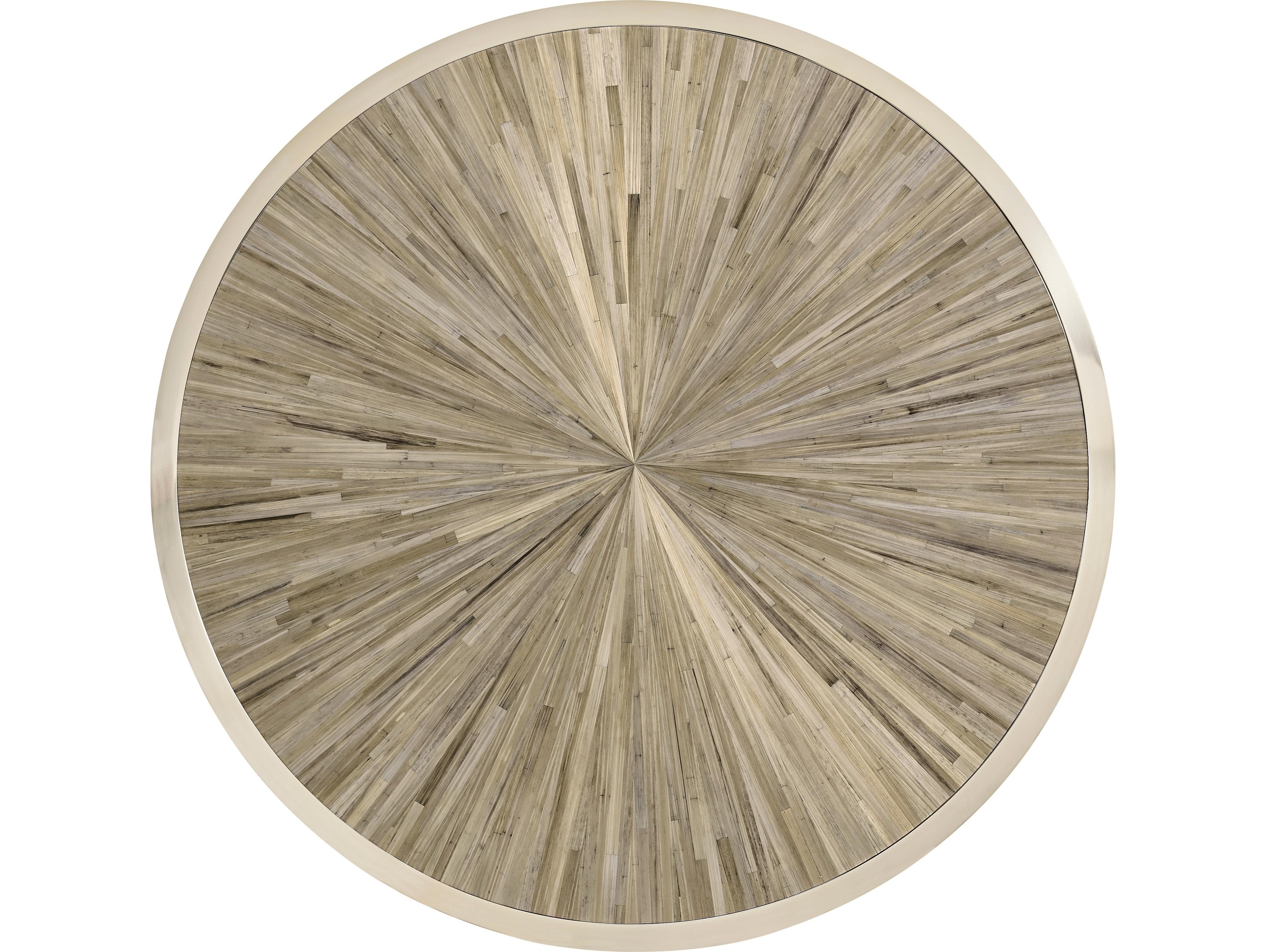 Jonathan Charles Jc Modern Round Wood Natural Straw Coffee Table