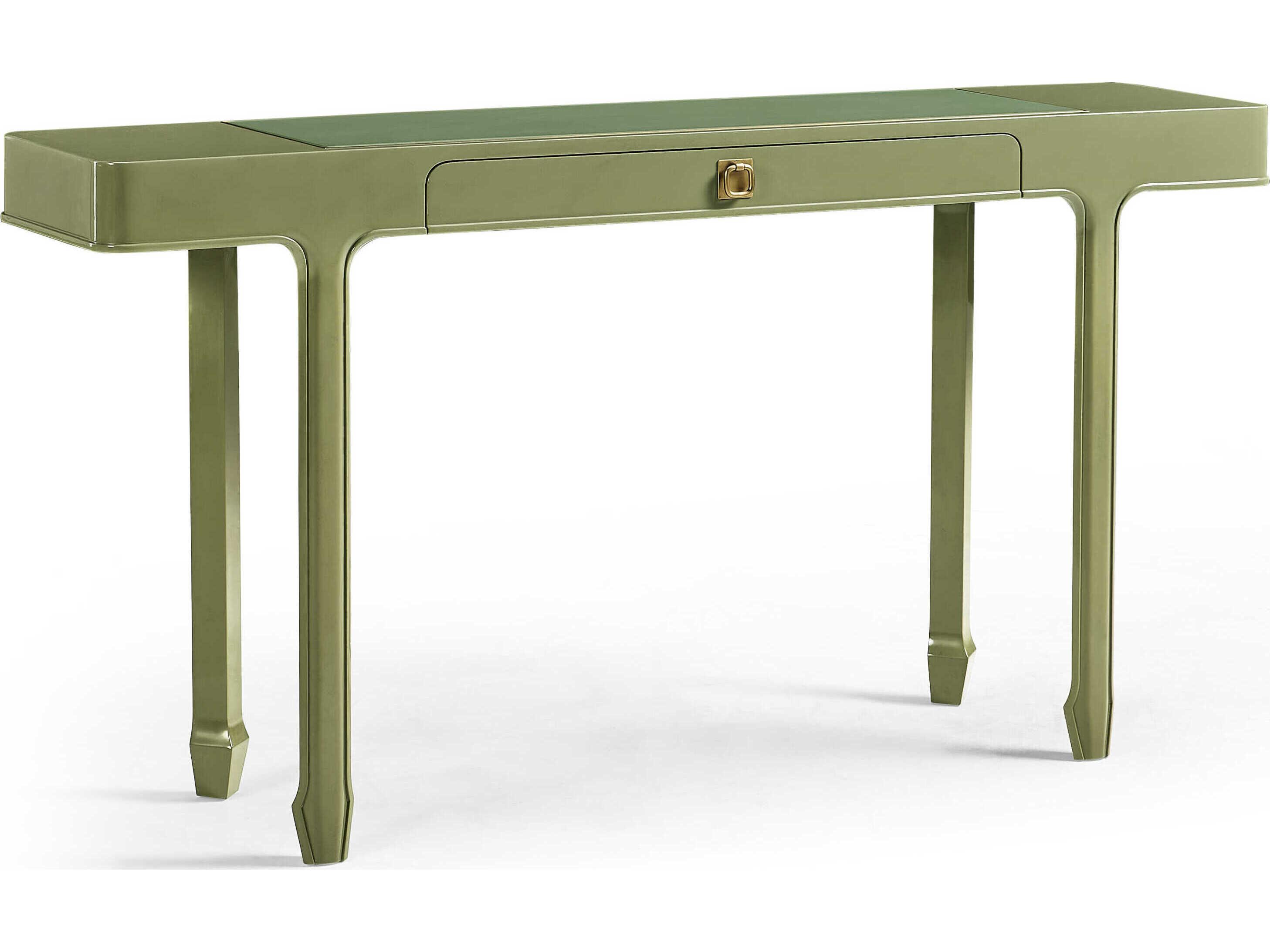 Jonathan Charles Jc Modern Rectangular Wood Dor Green Lacquer JC Console Table