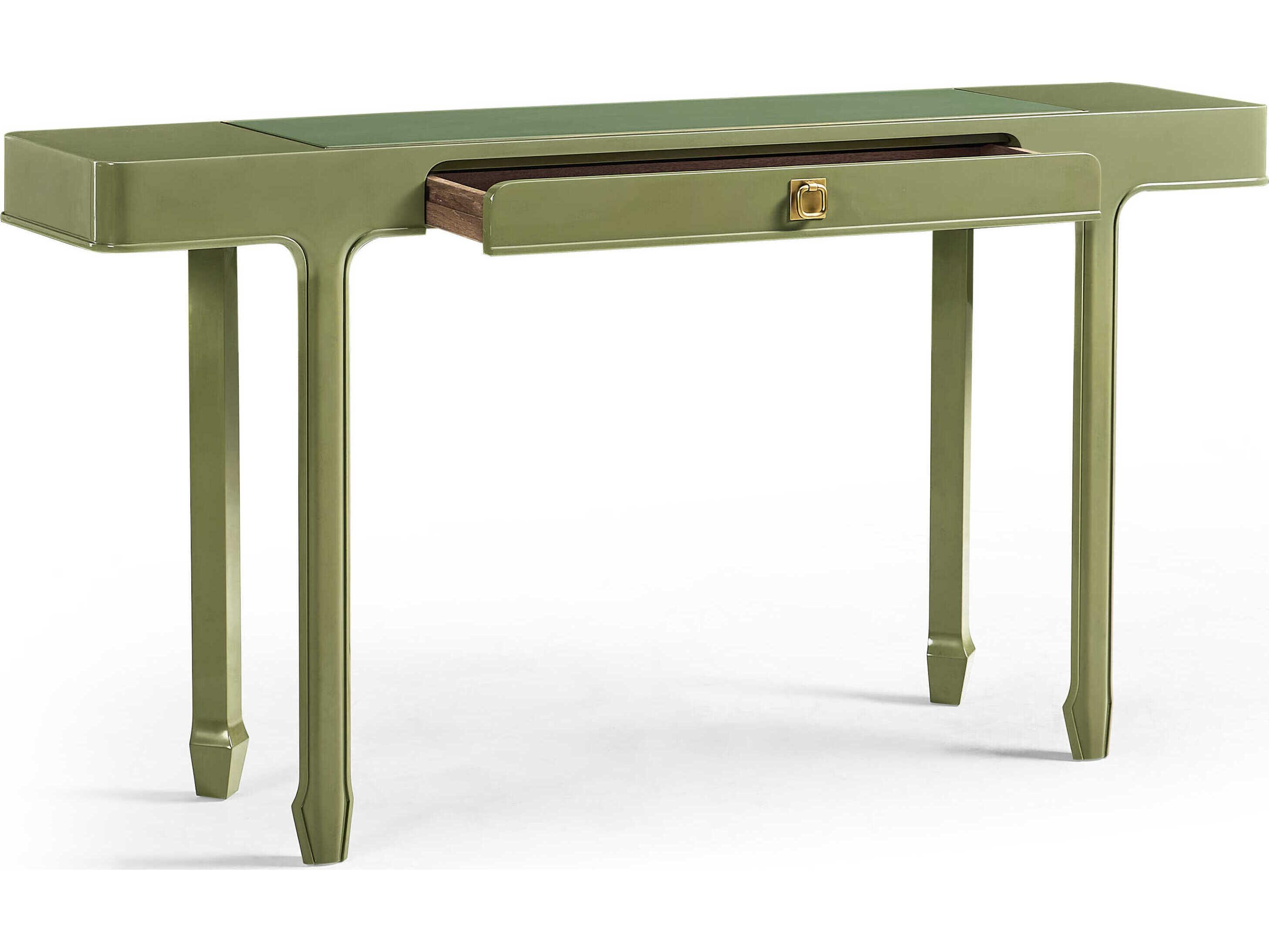 Jonathan Charles Jc Modern Rectangular Wood Dor Green Lacquer JC Console Table