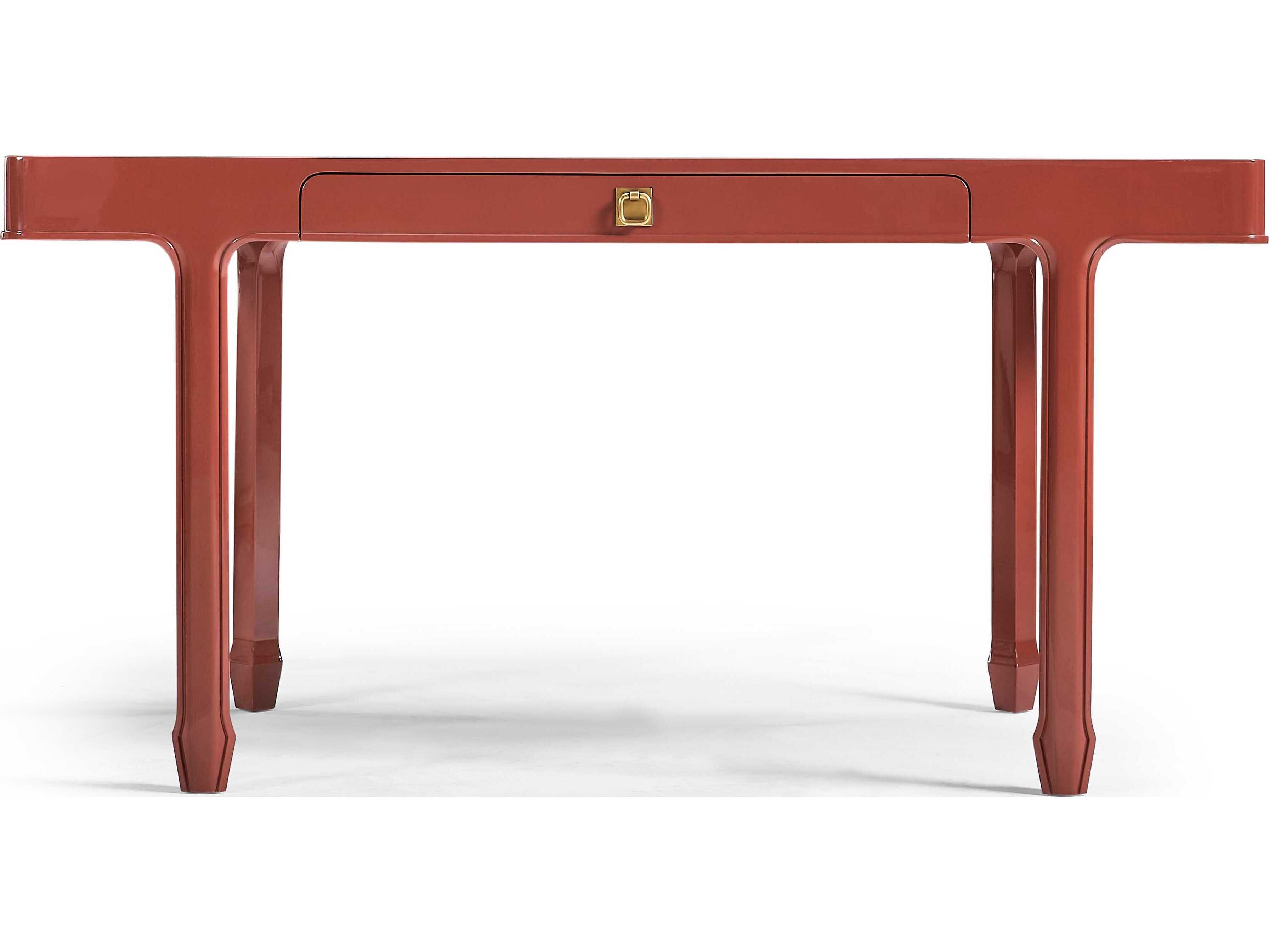Jonathan Charles Jc Modern Dor Red Lacquer Beech Wood Writing Desk JC