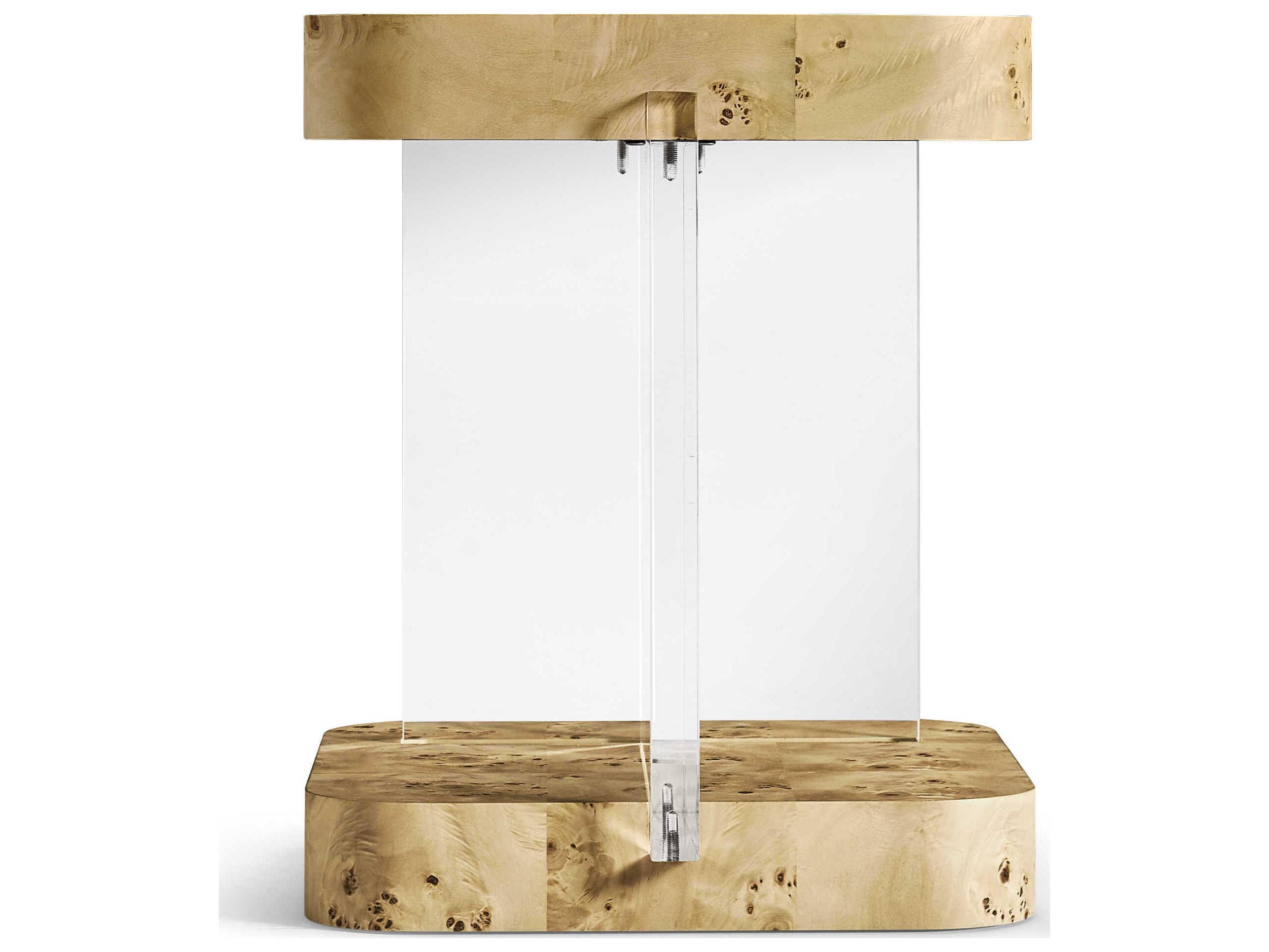 Jonathan Charles Water Rectangular Wood Natural Mappa Burl End Table