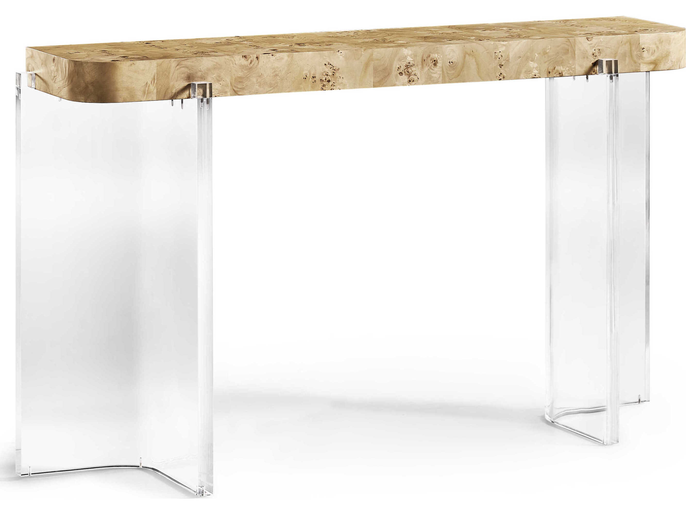 Jonathan Charles Water Rectangular Wood Natural Mappa Burl Console Table