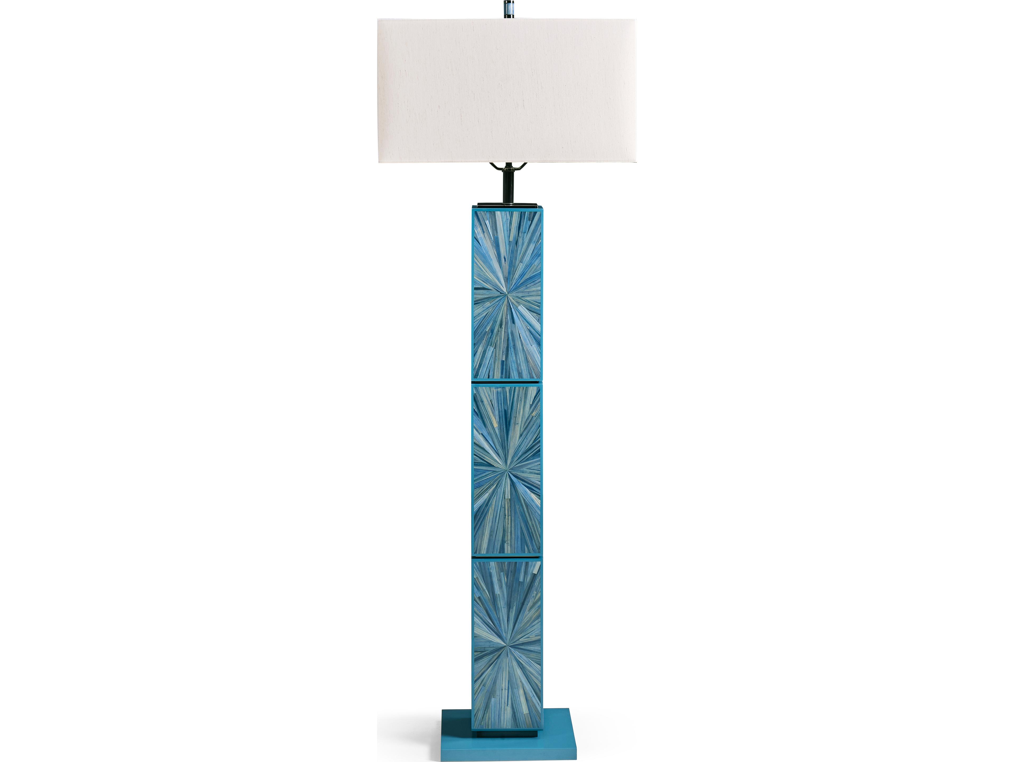 Jonathan Charles Jc Modern Azure Blue Straw Floor Lamp
